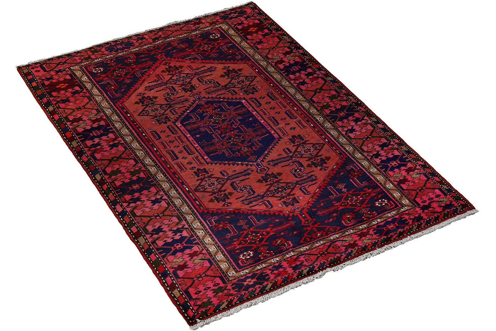 Khamseh — Hand-knotted, 130x202 cm, Red, 100% Virgin Wool | View 4