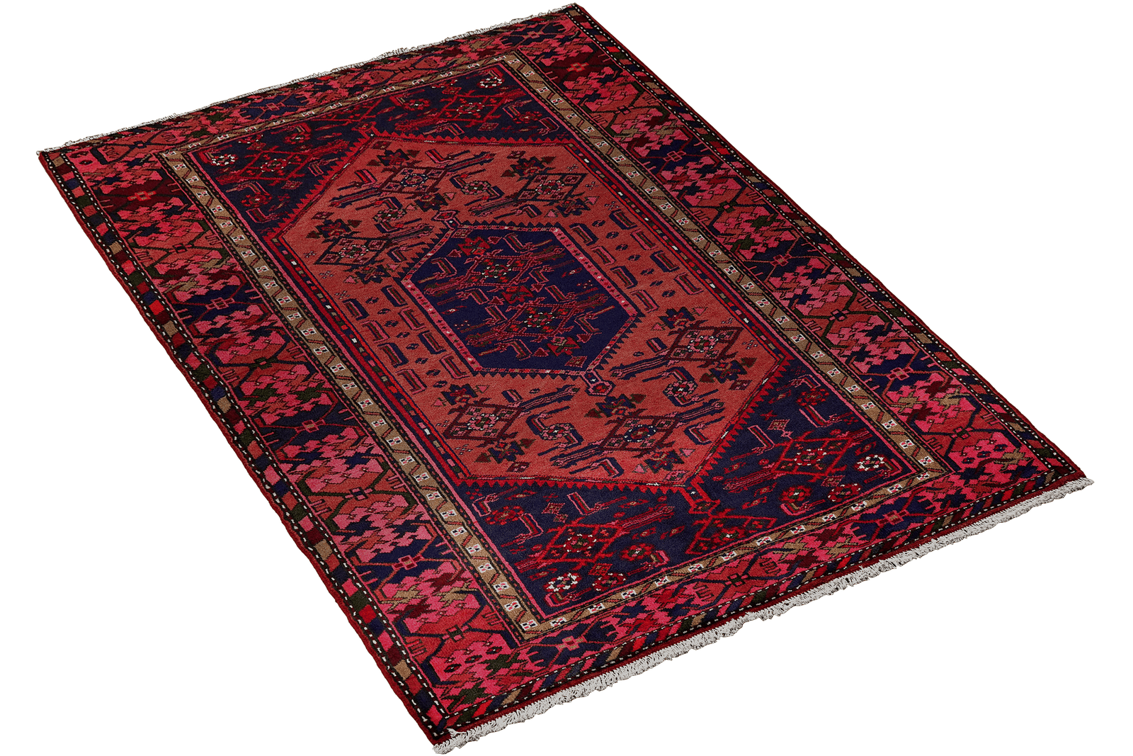 Khamseh — Hand-knotted, 130x202 cm, Red, 100% Virgin Wool | View 4