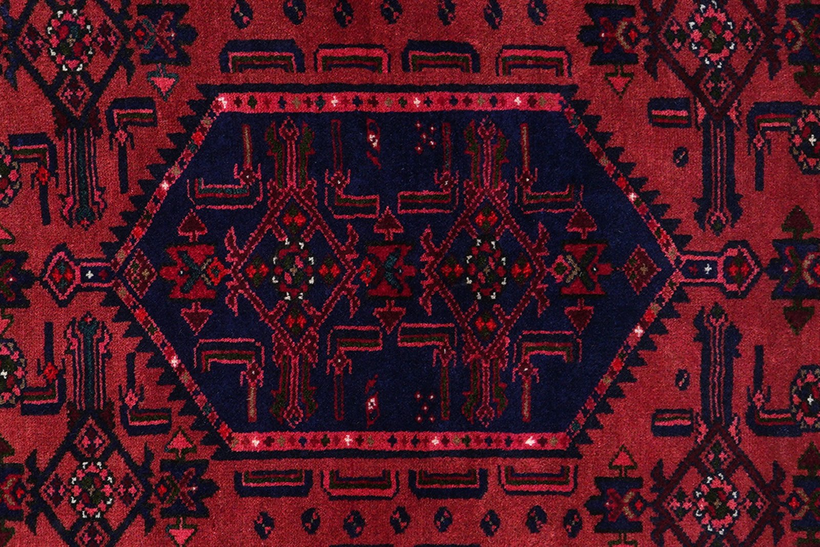 Khamseh — Hand-knotted, 130x202 cm, Red, 100% Virgin Wool | View 6