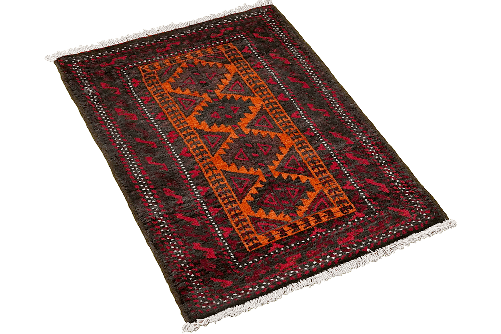 Belutch — Hand-knotted, 47x88 cm, Orange, 100% Virgin Wool | View 4