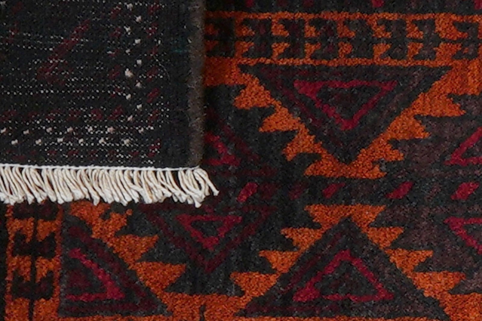 Belutch — Hand-knotted, 47x88 cm, Orange, 100% Virgin Wool | View 7
