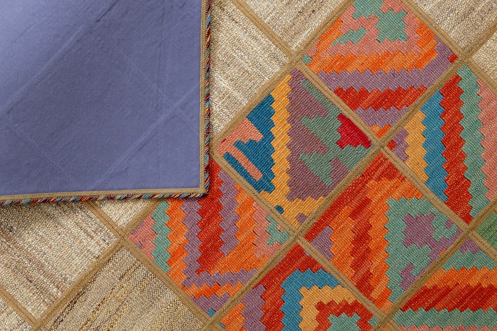 Kelim Tekkeh — Handmade, 150x200 cm, Beige, 100% Virgin Wool | View 6