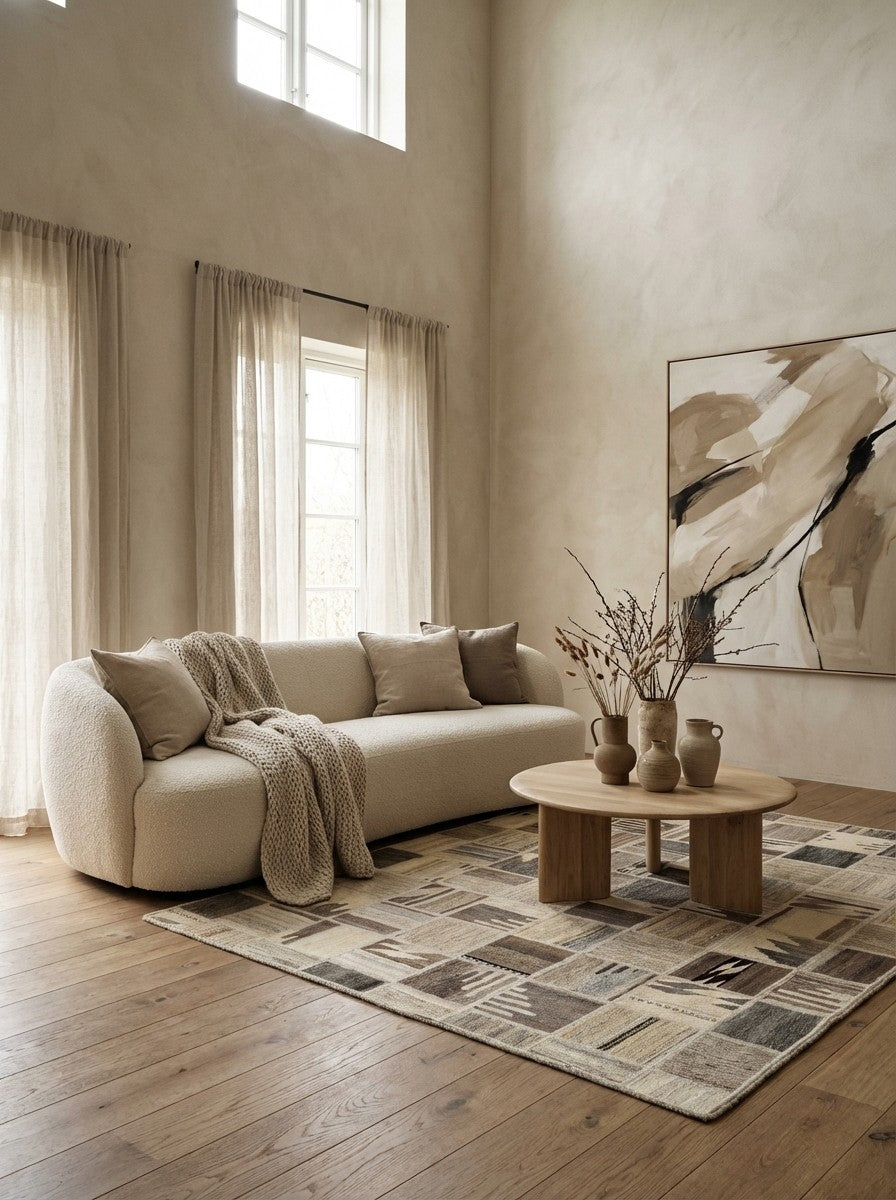 Kelim Tekkeh — Handmade, 150x200 cm, Beige, 100% Virgin Wool | Detail view