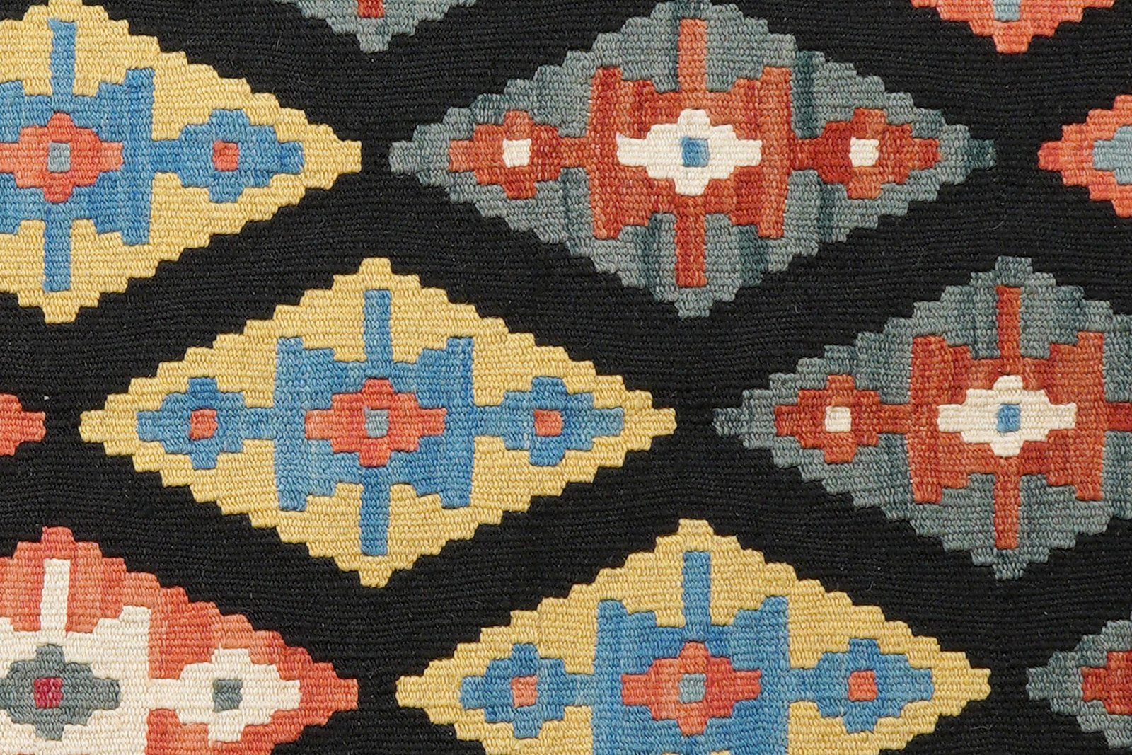 Kelim Gashgai — Handmade, 106x148 cm, Black, 100% Virgin Wool | View 5