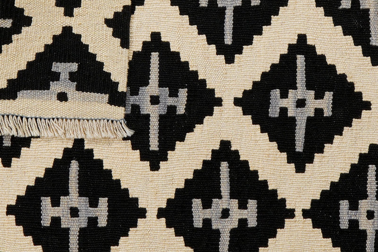Kelim Gashgai — Handmade, 82x112 cm, Black, 100% Virgin Wool | View 6