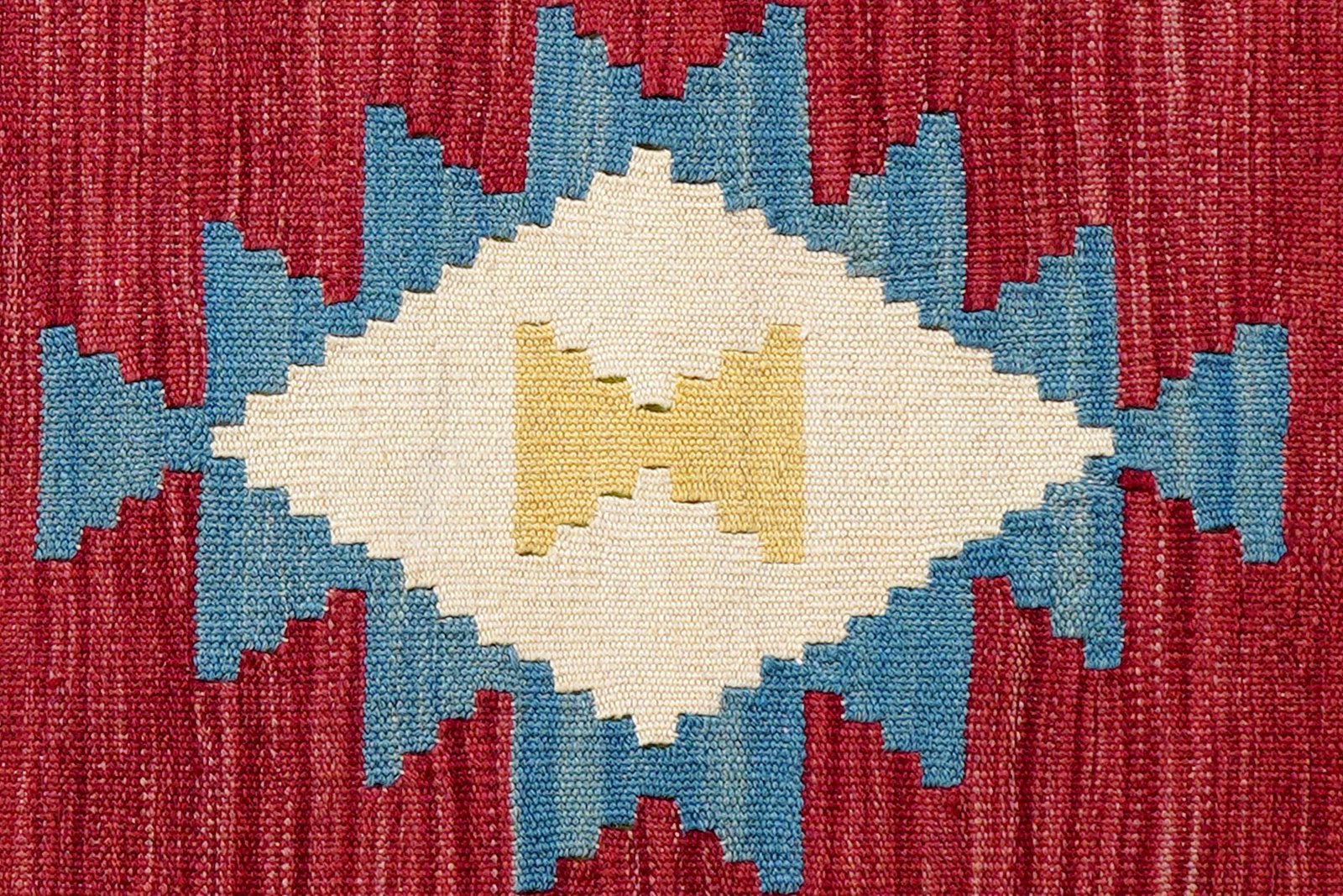 Kelim Gashgai — Handmade, 87x192 cm, Red, 100% Virgin Wool | View 5