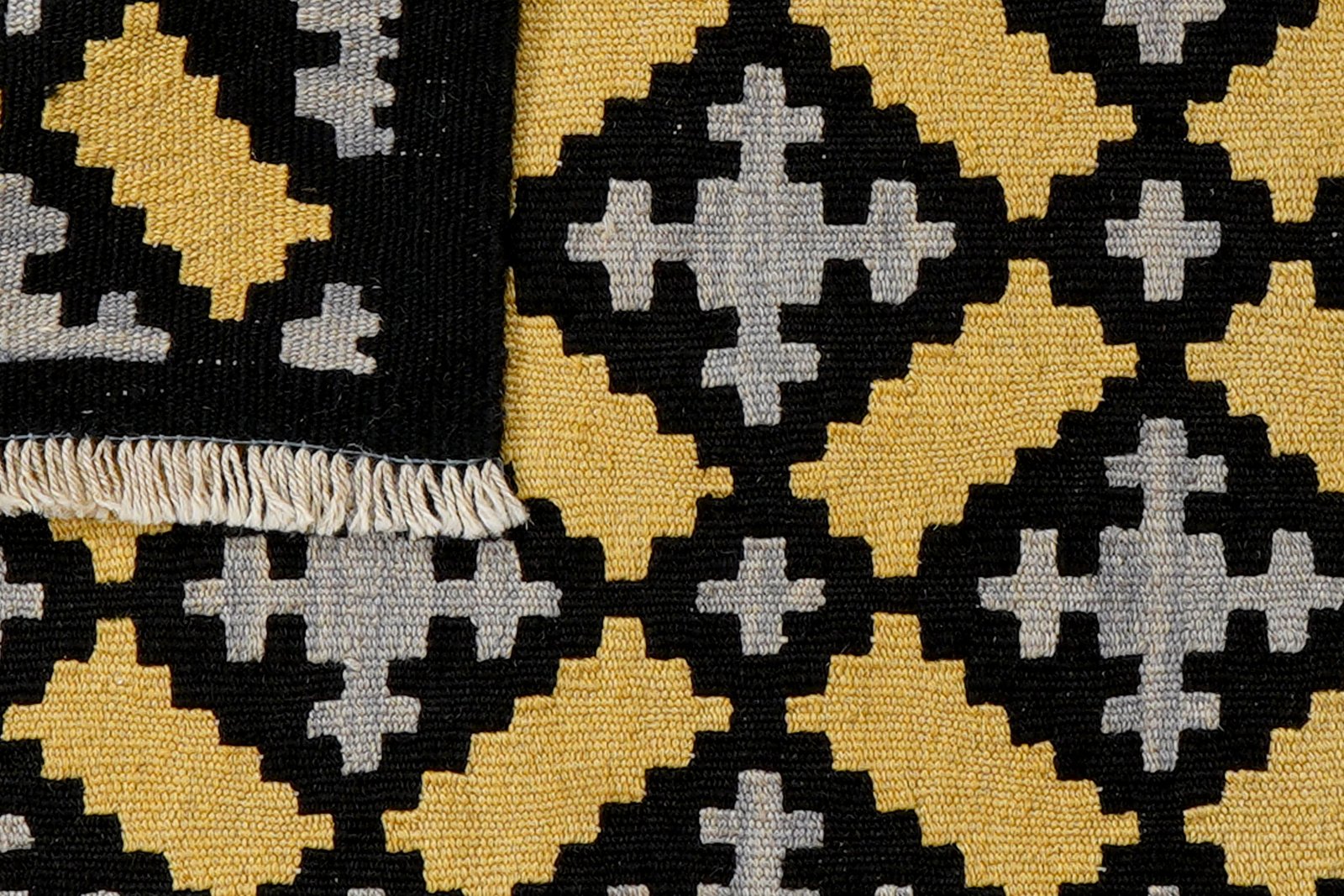 Kelim Gashgai — Handmade, 82x119 cm, Black, 100% Virgin Wool | View 6