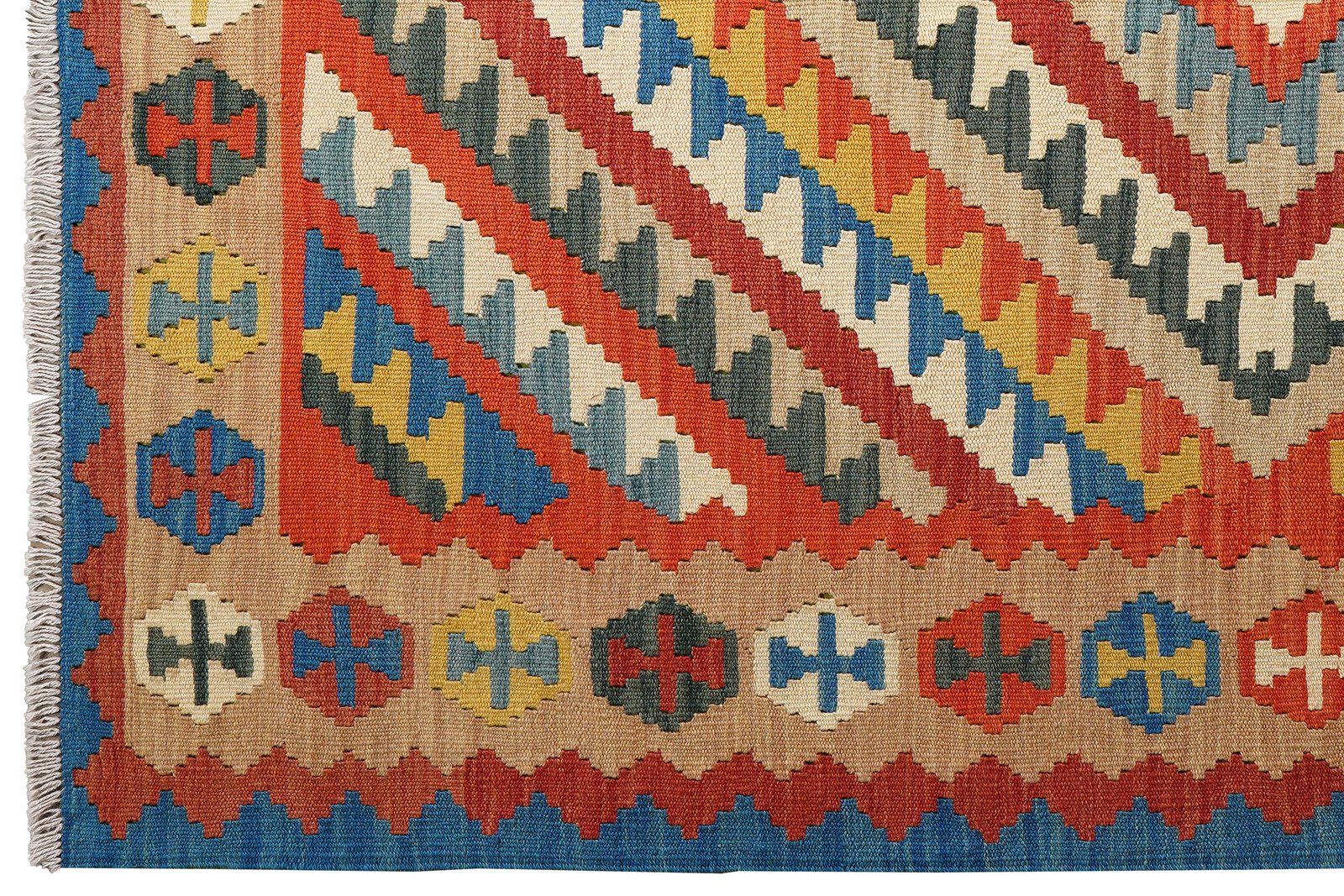 Kelim Gashgai — Handmade, 148x206 cm, Multicolor, 100% Virgin Wool | View 3
