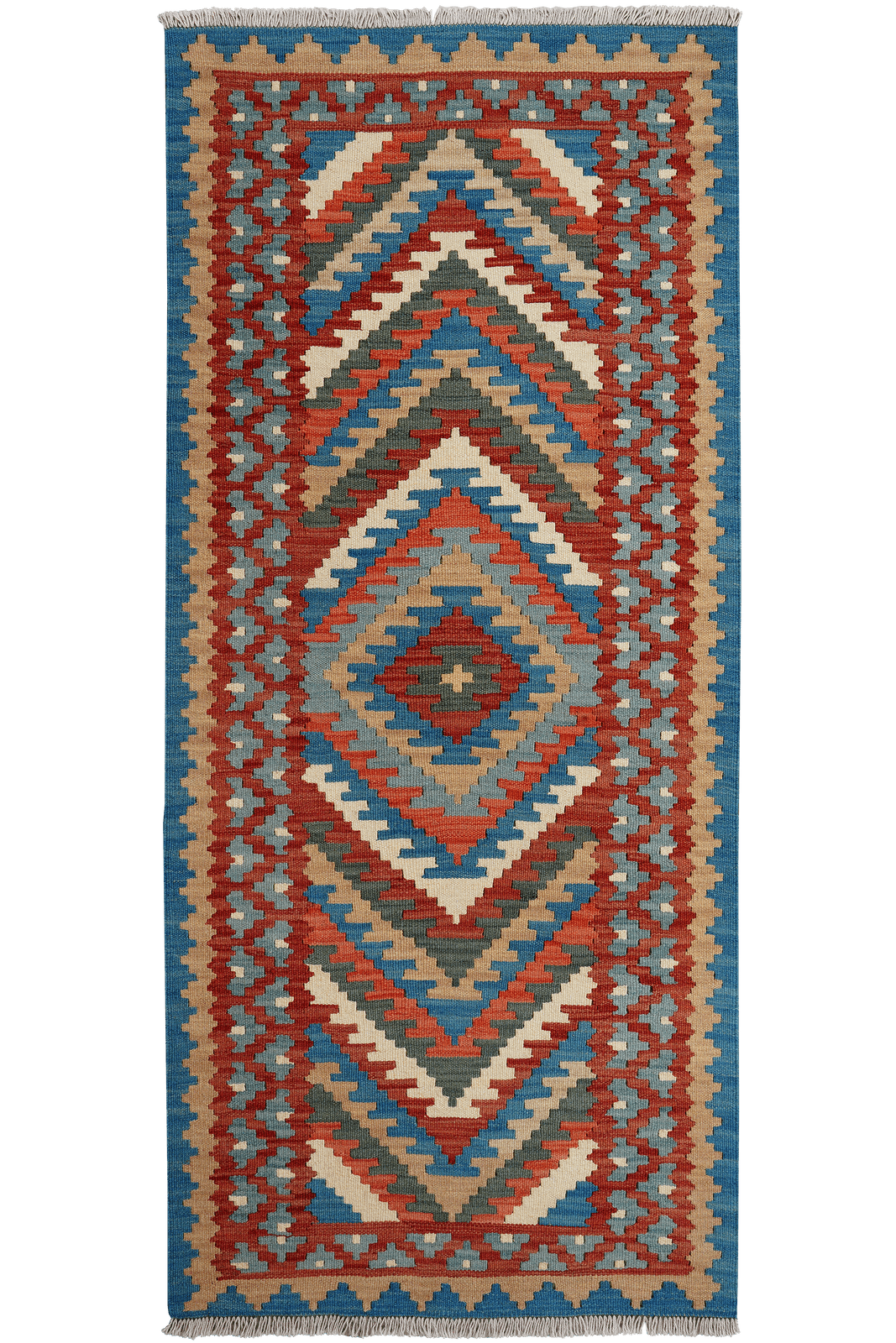 Kelim Gashgai — Handmade, 86x194 cm, Multicolor, 100% Virgin Wool | Main view