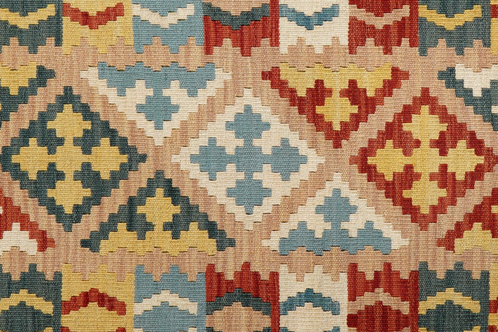 Kelim Gashgai — Handmade, 86x198 cm, Beige, 100% Virgin Wool | View 5