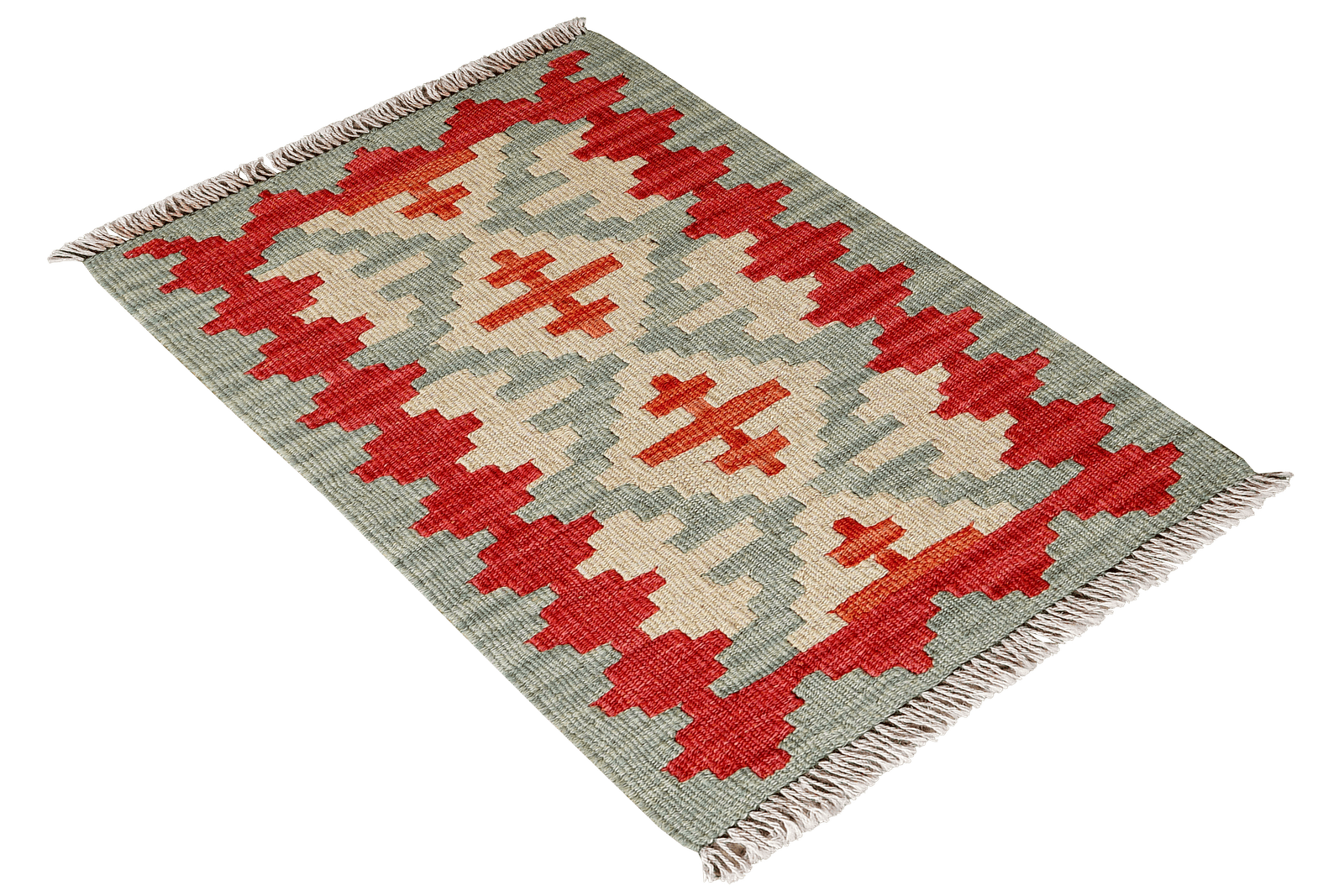 Kelim Gashgai — Handmade, 43x68 cm, Beige, 100% Virgin Wool | View 4