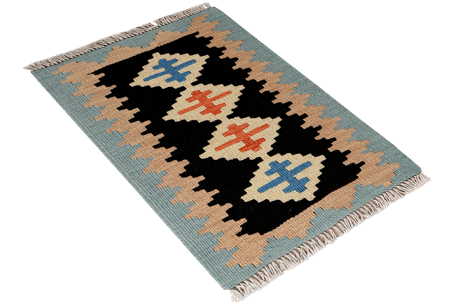 Kelim Gashgai — Handmade, 41x63 cm, Black, 100% Virgin Wool | View 4