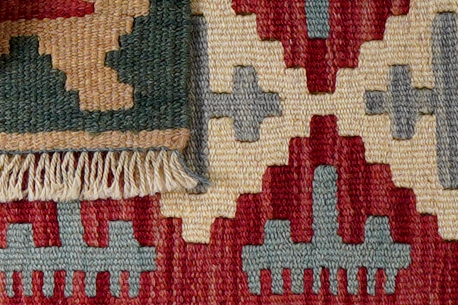 Kelim Gashgai — Handmade, 40x60 cm, Red, 100% Virgin Wool | View 6