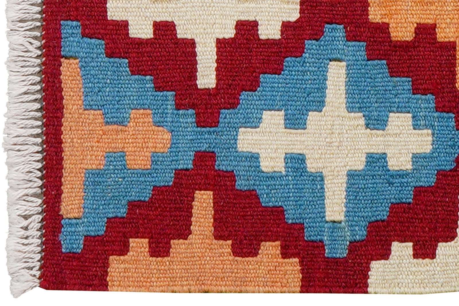 Kelim Gashgai — Handmade, 42x61 cm, Red, 100% Virgin Wool | View 3