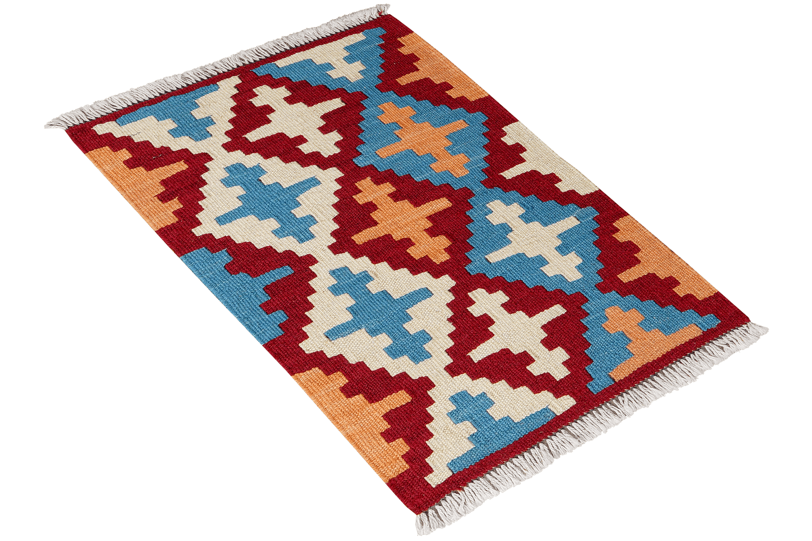 Kelim Gashgai — Handmade, 42x61 cm, Red, 100% Virgin Wool | View 4