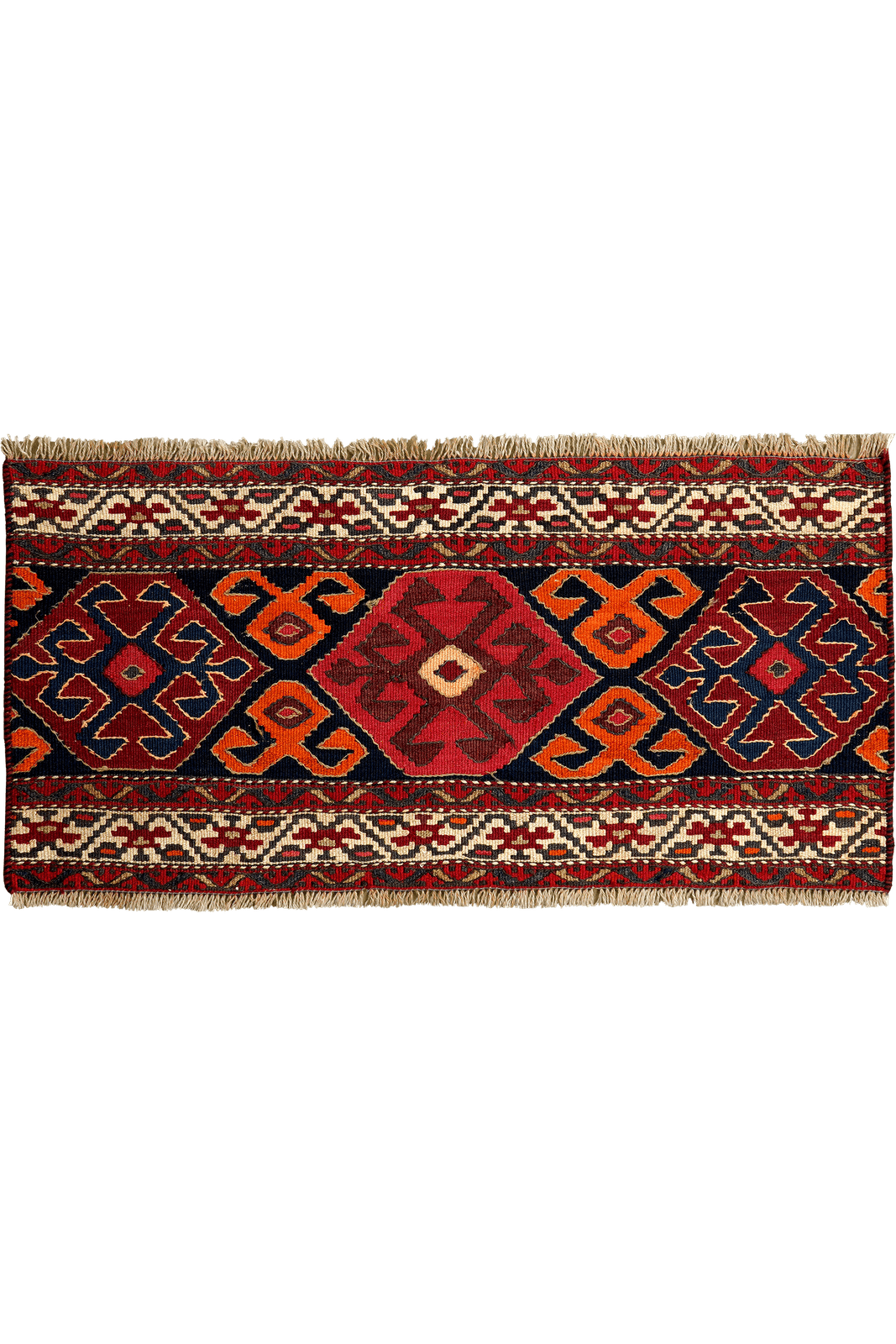Sumak Shahsavan — Handmade, 107x52 cm, Blue, 100% Virgin Wool | Main view