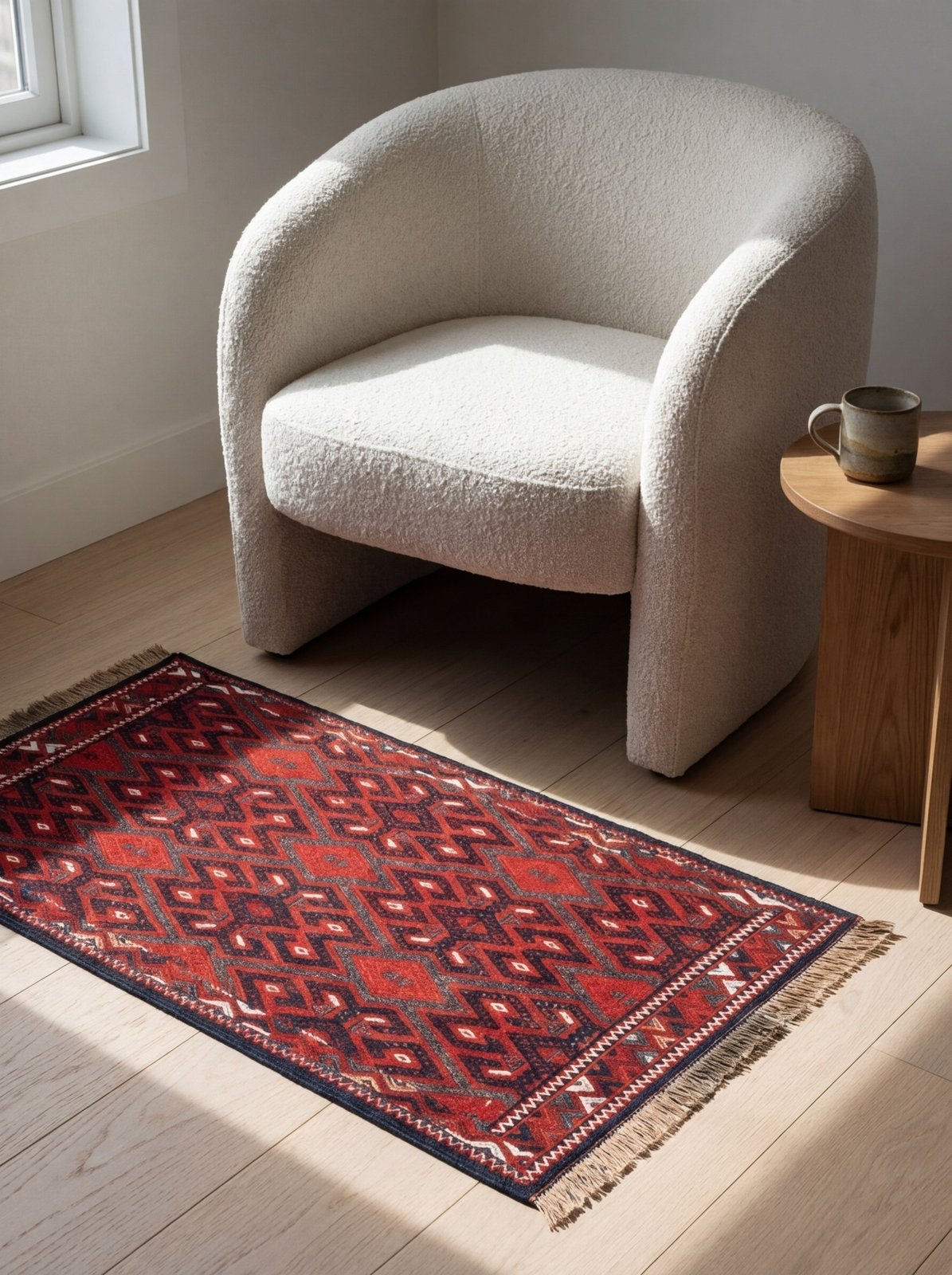 Kelim Turkman — Handmade, 85x39 cm, Multicolor, 100% Virgin Wool | Detail view