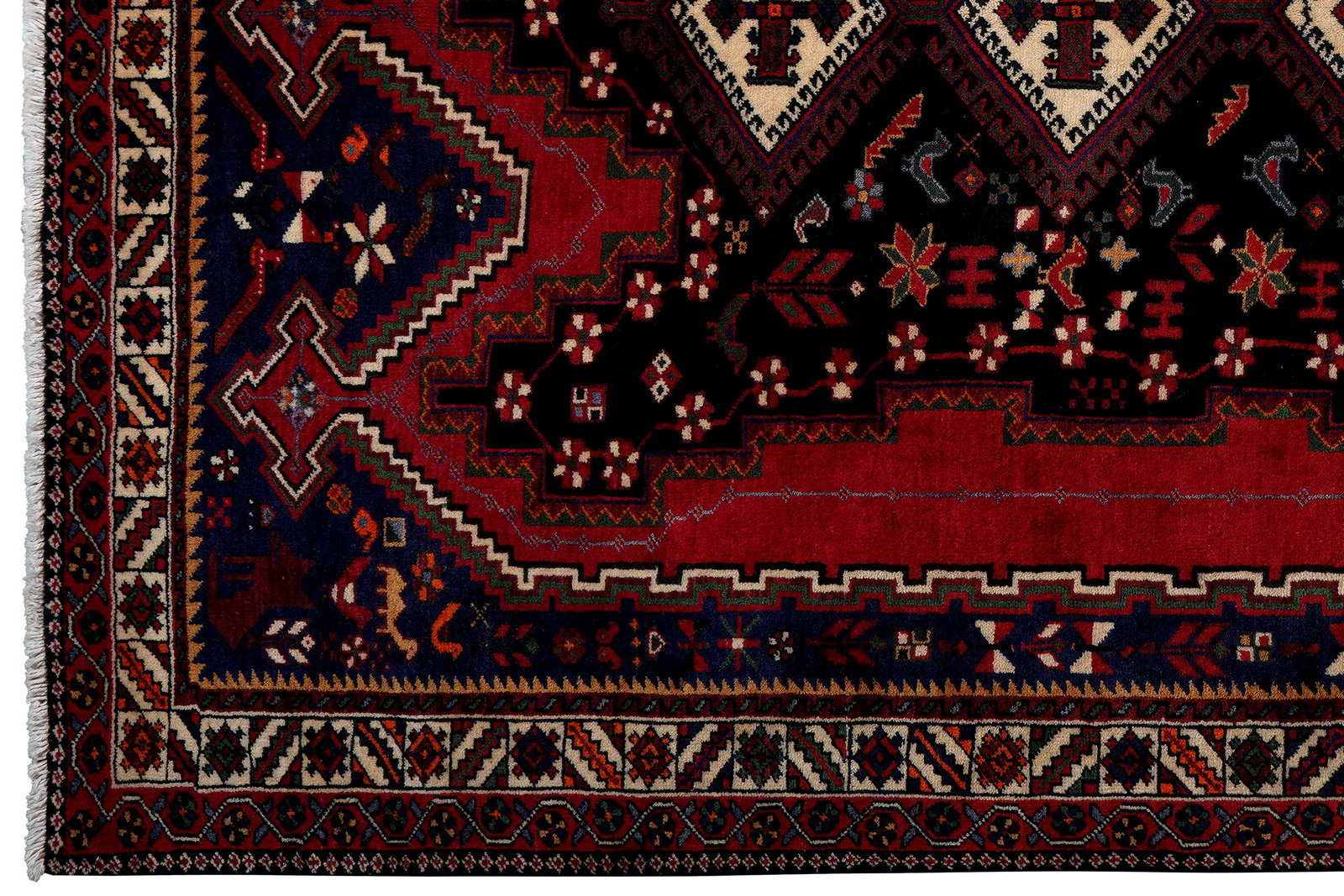 Afshar — Handgefertigt, 237x165 cm, Beige, 100% Virgin Wool | View 4