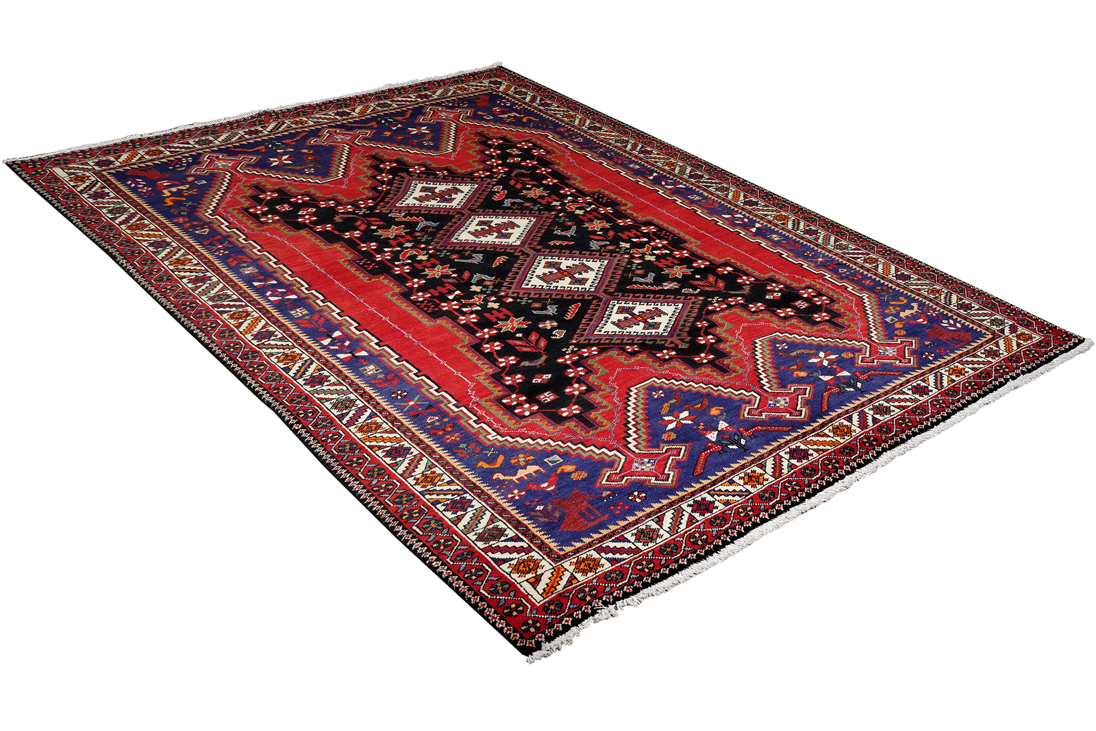Afshar — Handgefertigt, 237x165 cm, Beige, 100% Virgin Wool | View 5