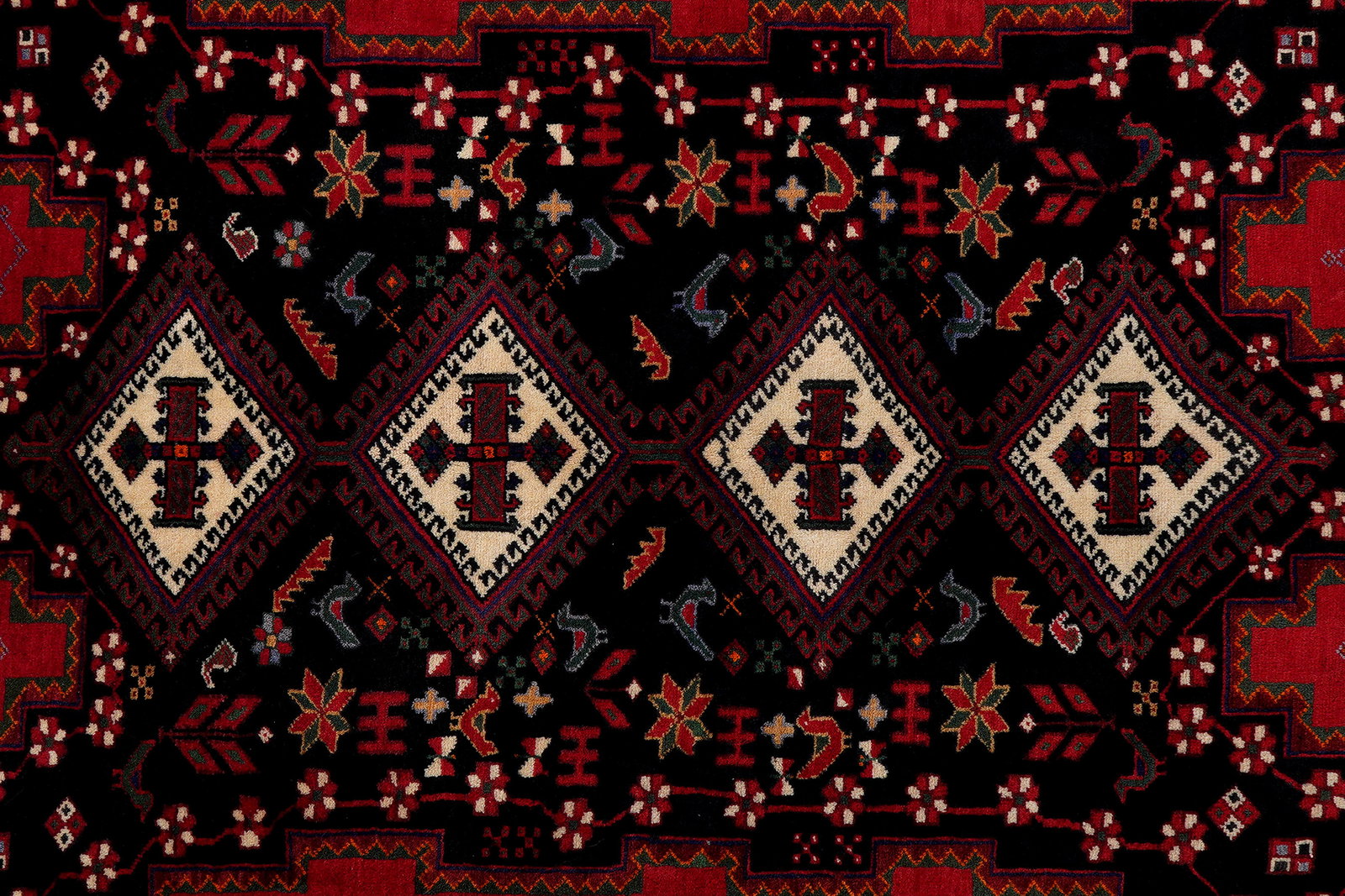 Afshar — Handgefertigt, 237x165 cm, Beige, 100% Virgin Wool | View 7