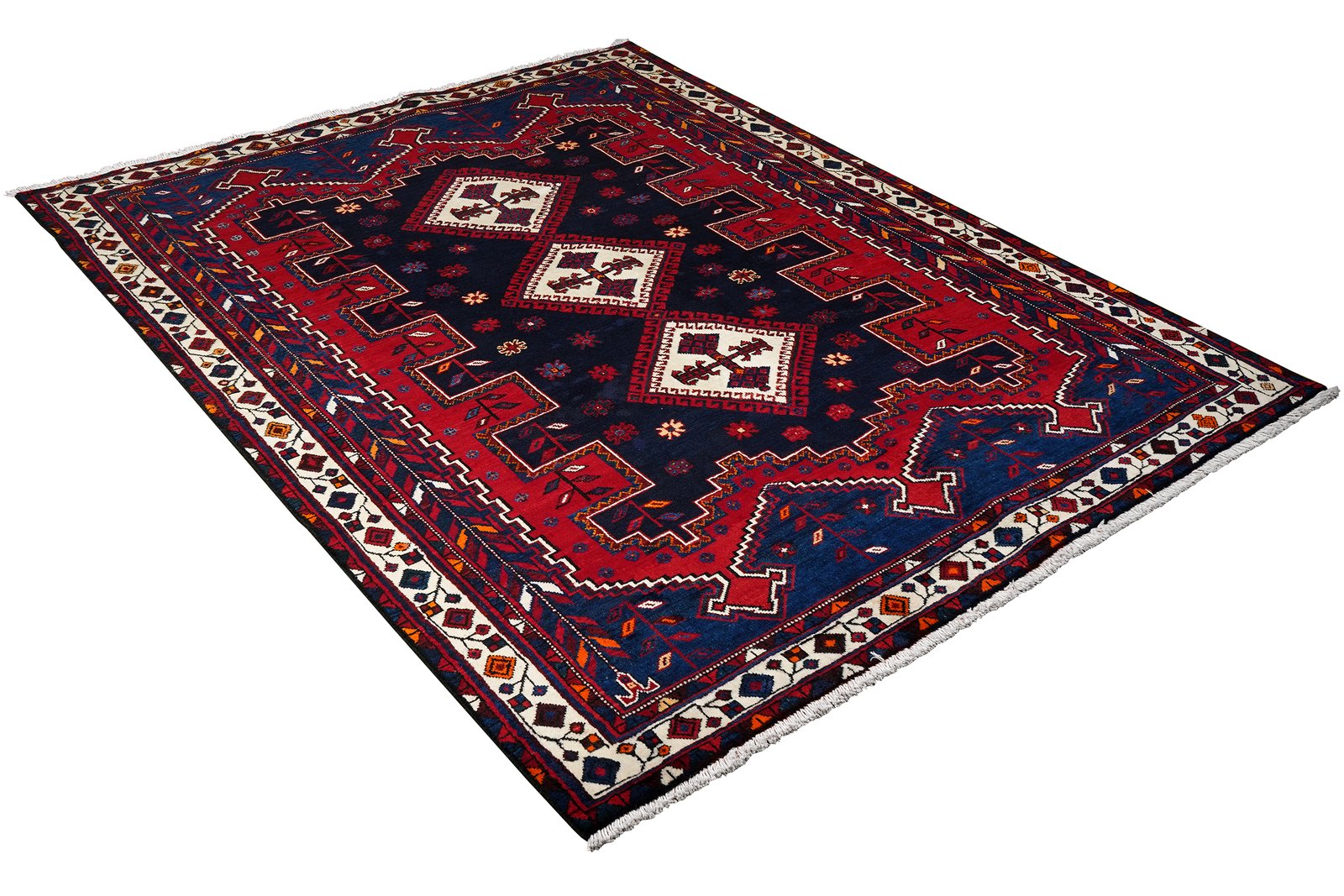 Afshar — Hand-knotted, 165x228 cm, Red, 100% Virgin Wool | View 4