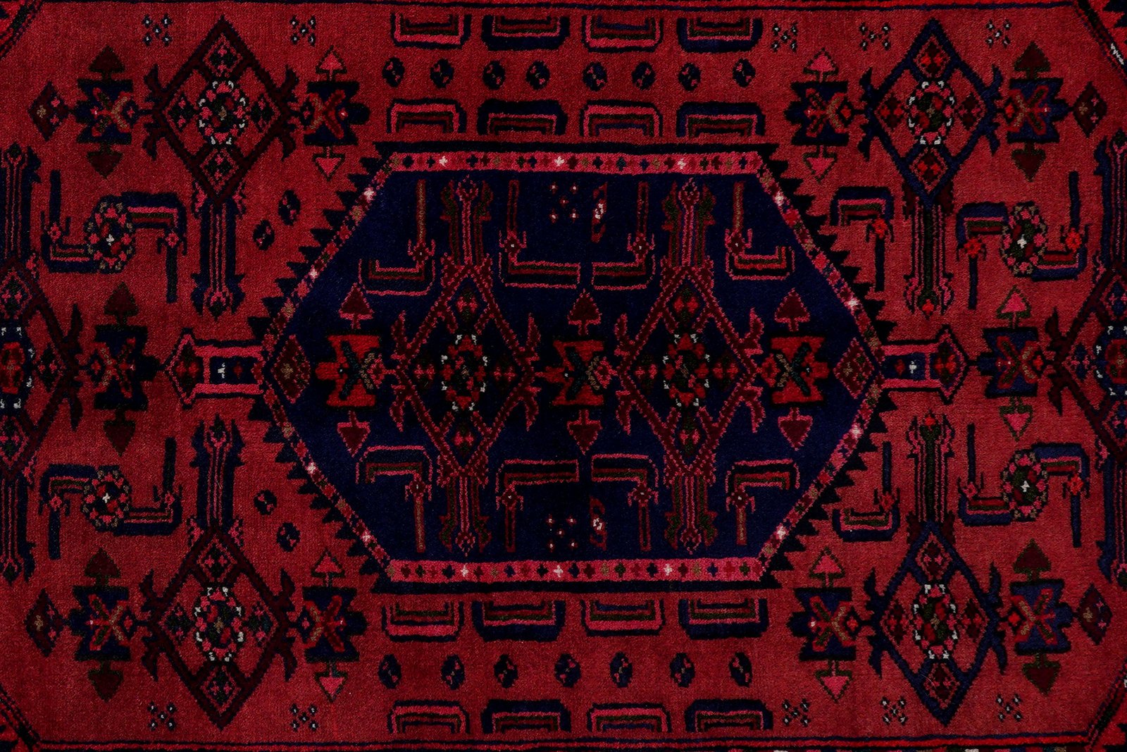 Khamseh — Hand-knotted, 126x205 cm, Red, 100% Virgin Wool | View 6