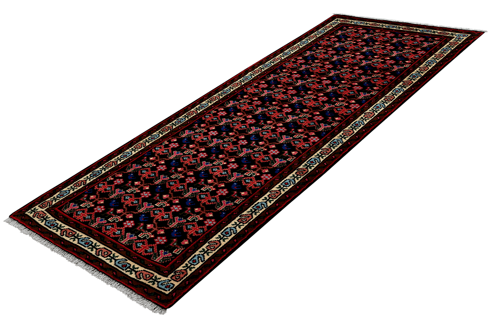 Hamadan — Hand-knotted, 69x187 cm, Blue, 100% Virgin Wool | View 5