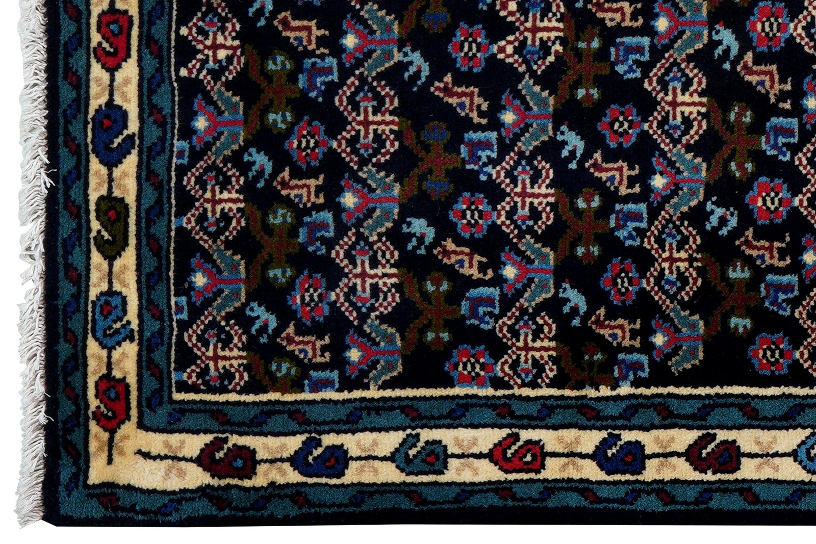 Hamadan — Hand-knotted, 68x190 cm, Blue, 100% Virgin Wool | View 3