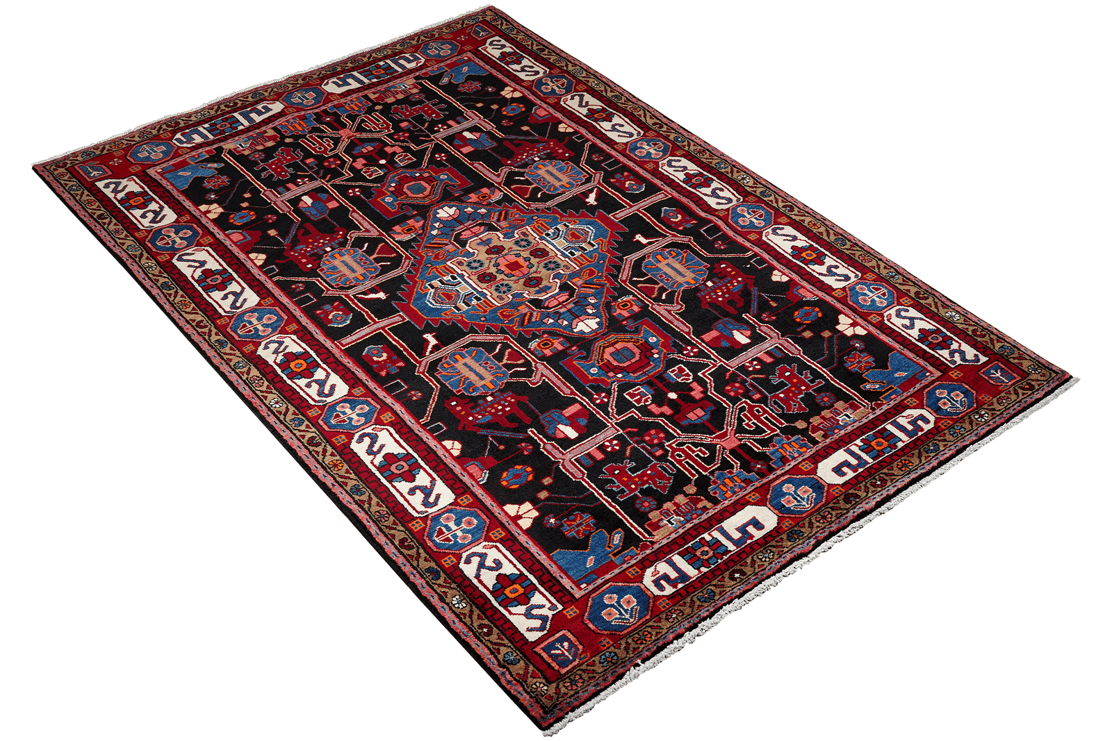 Nahavand — Hand-knotted, 145x252 cm, Black, 100% Virgin Wool | View 4