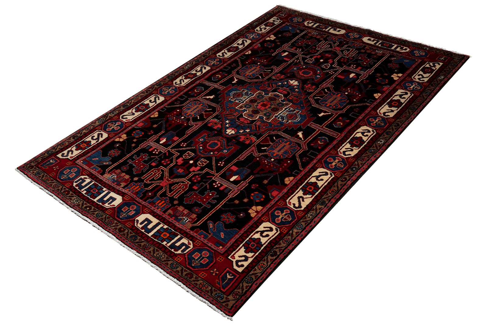 Nahavand — Hand-knotted, 145x252 cm, Black, 100% Virgin Wool | View 5