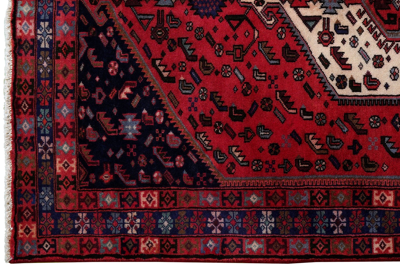 Khamseh — Hand-knotted, 132x200 cm, Red, 100% Virgin Wool | View 3