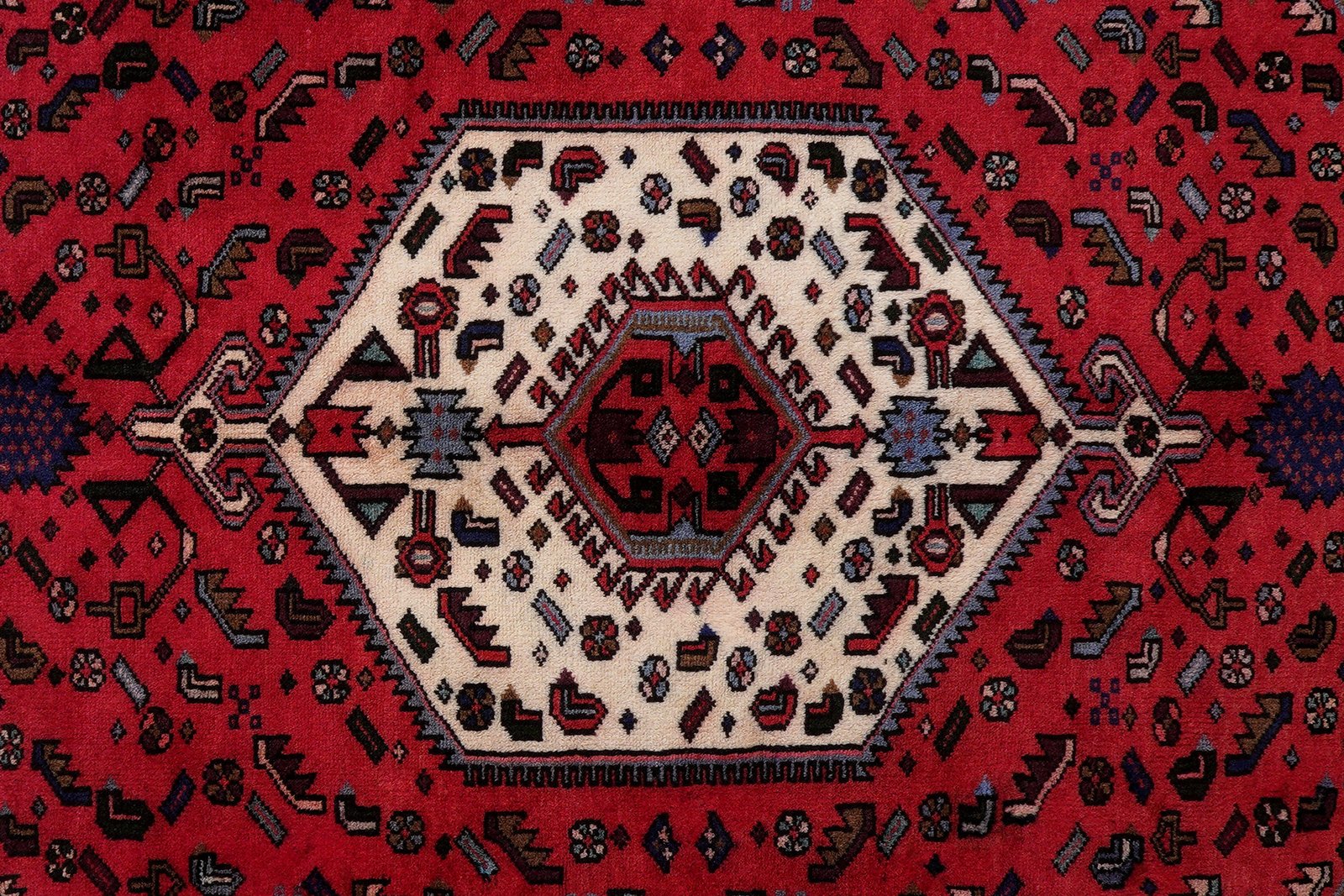 Khamseh — Hand-knotted, 132x200 cm, Red, 100% Virgin Wool | View 6
