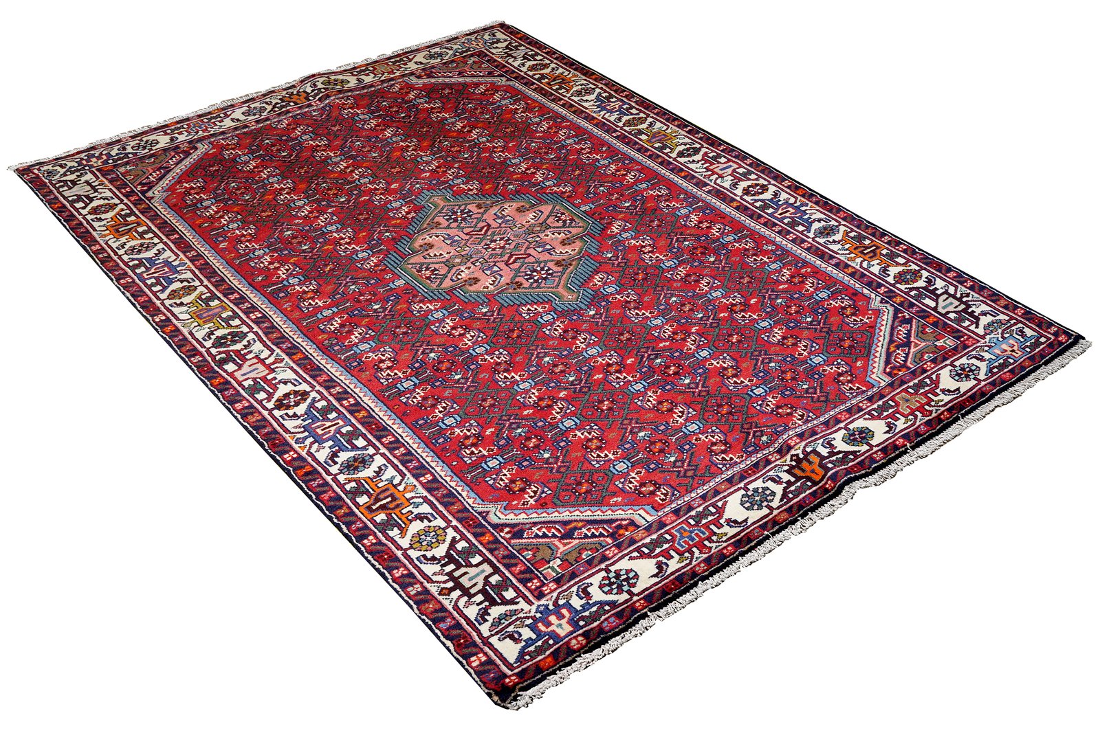 Assadabad — Hand-knotted, 125x197 cm, Red, 100% Virgin Wool | View 4