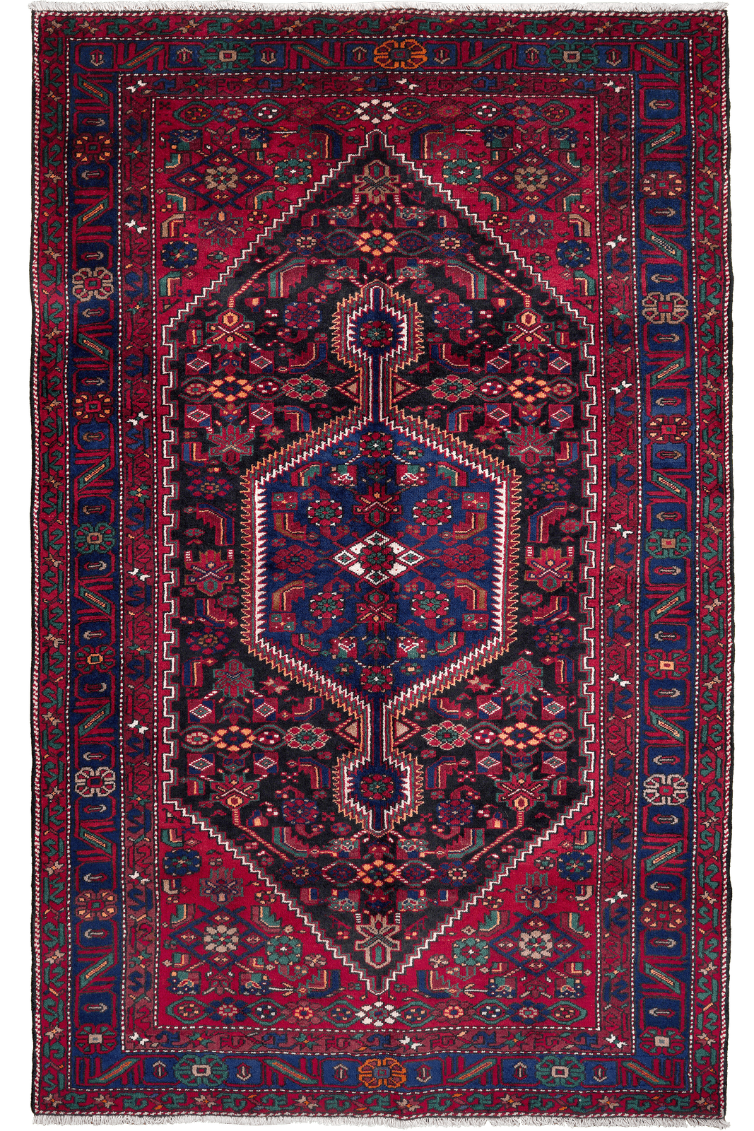 Khamseh — Hand-knotted, 160x260 cm, Black, 100% Virgin Wool | Main view