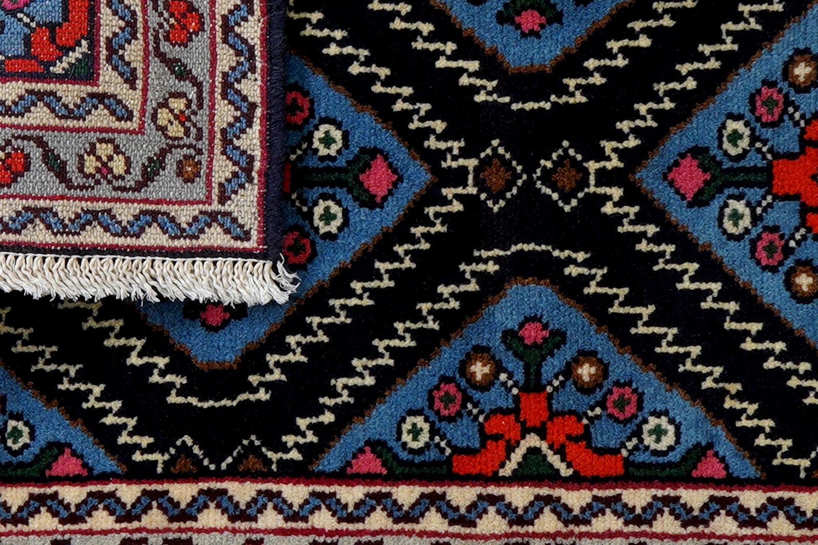 Hamadan — Hand-knotted, 57x94 cm, Blue, 100% Virgin Wool | View 7
