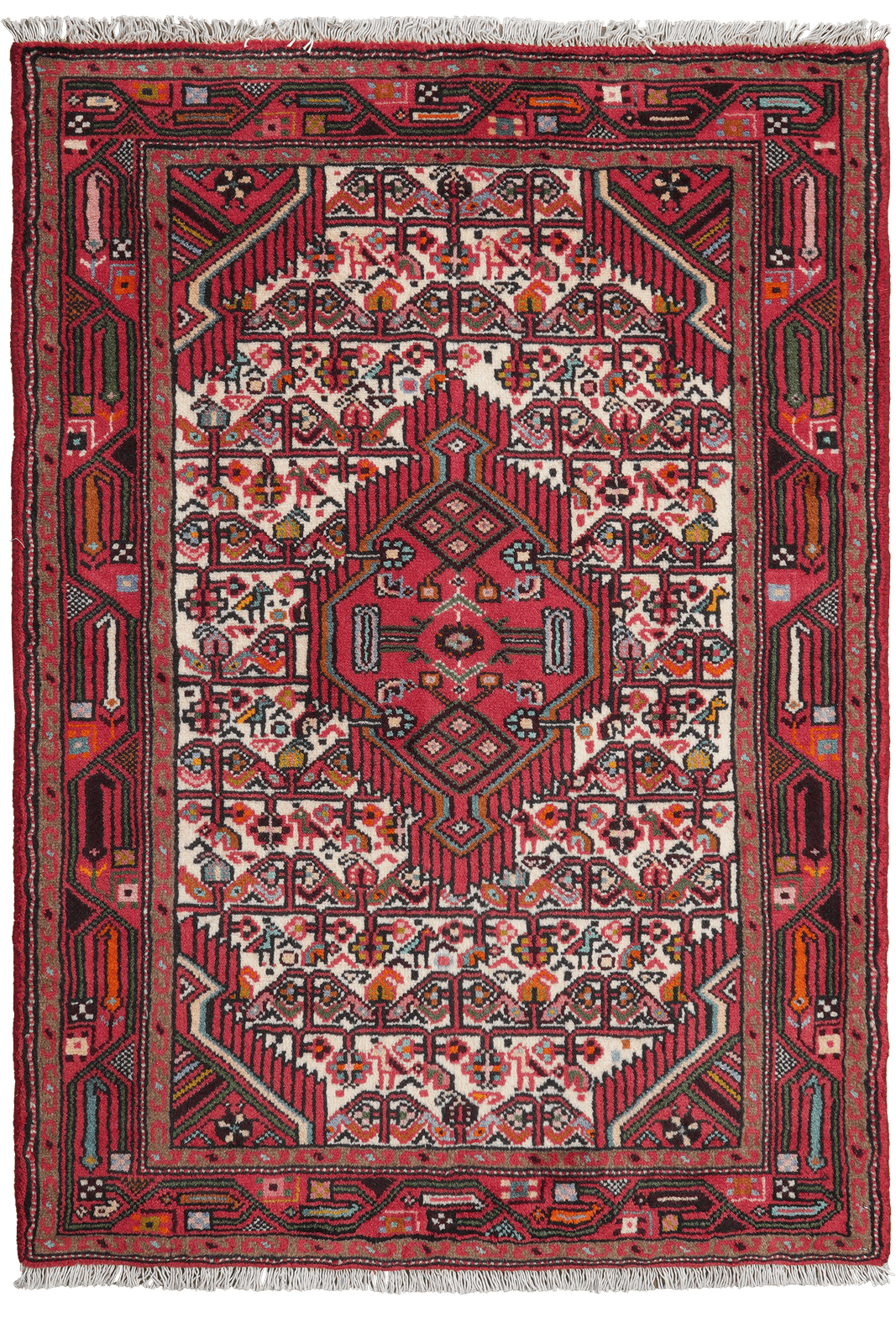 Assadabad — Hand-knotted, 86x121 cm, Beige, 100% Virgin Wool | Main view