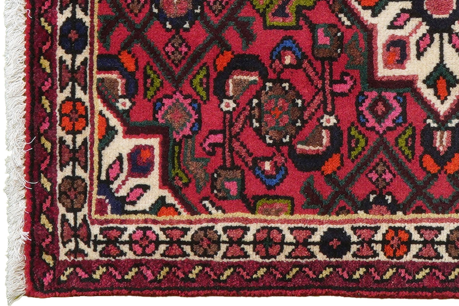 Hosseinabad — Hand-knotted, 64x90 cm, Red, 100% Virgin Wool | View 3