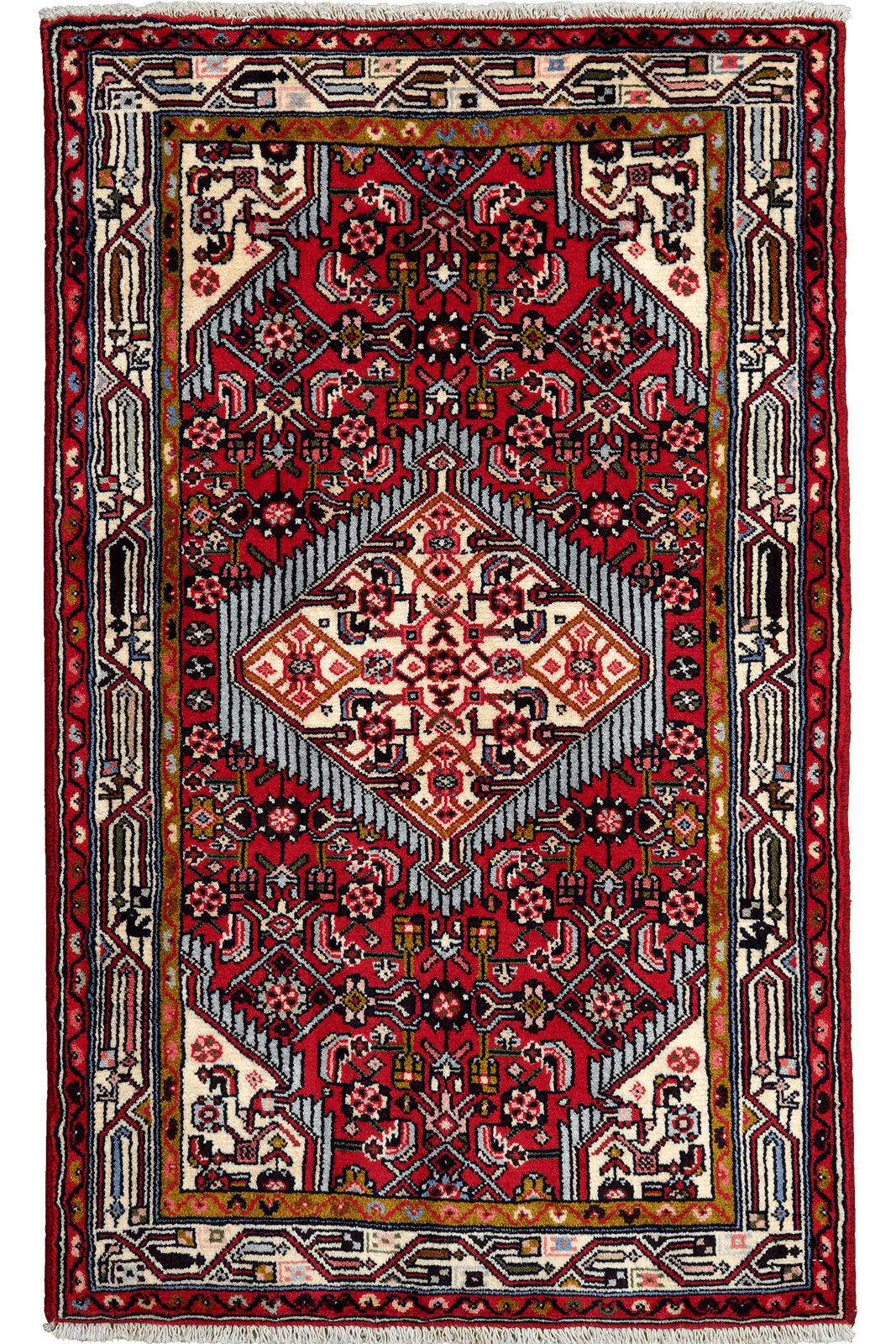 Assadabad — Hand-knotted, 73x118 cm, Red, 100% Virgin Wool | Main view