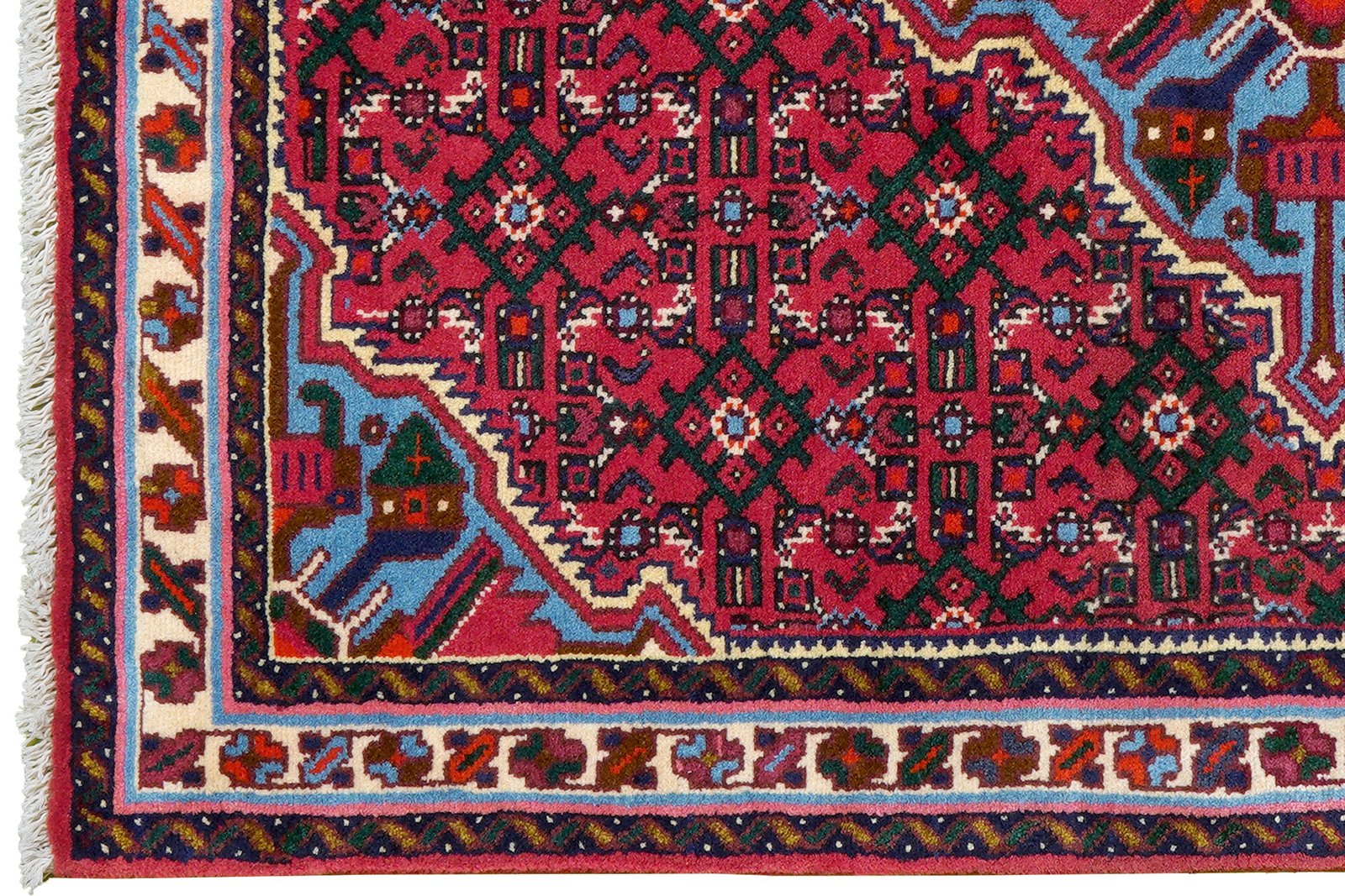 Hosseinabad — Hand-knotted, 104x153 cm, Red, 100% Virgin Wool | View 3