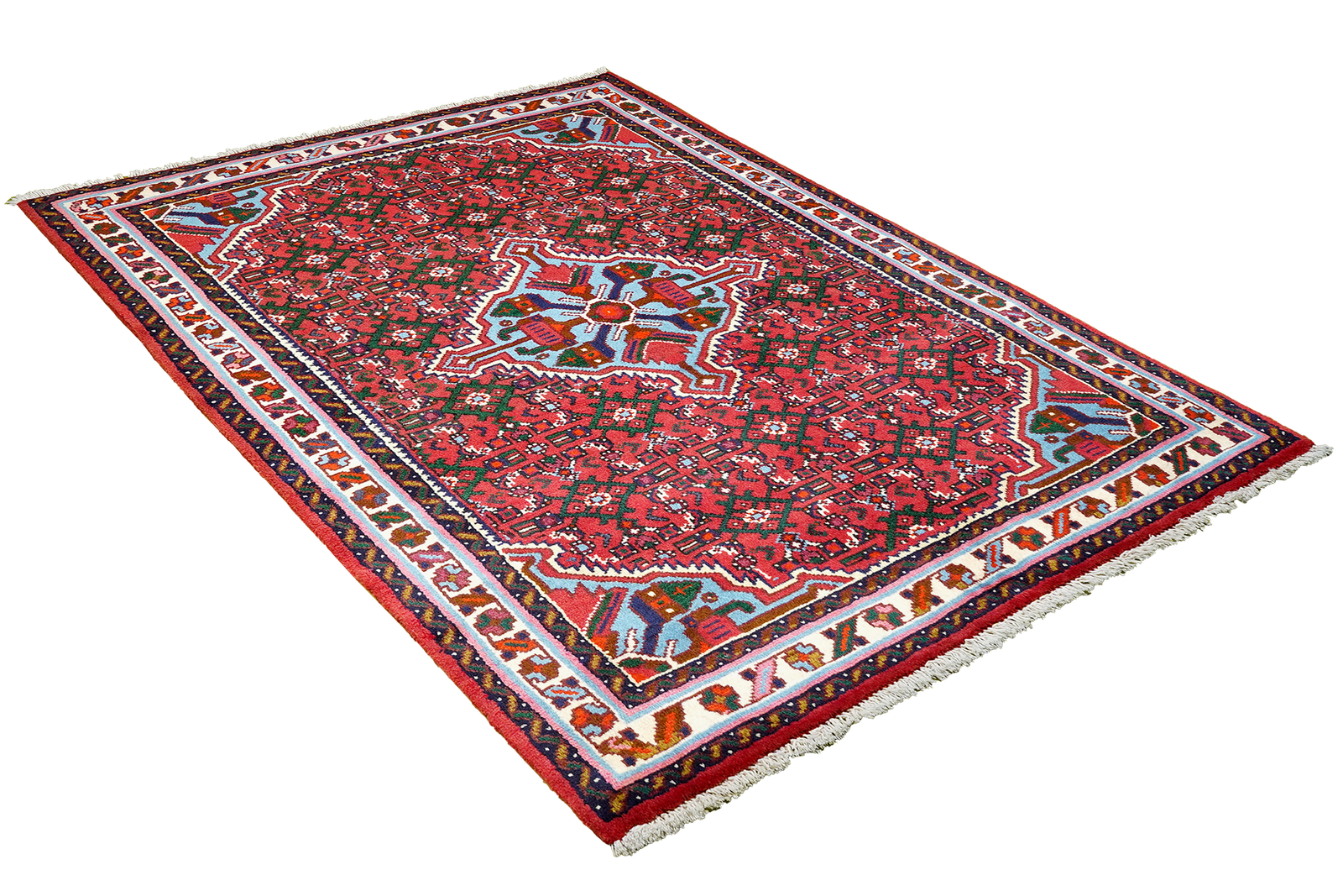 Hosseinabad — Hand-knotted, 104x153 cm, Red, 100% Virgin Wool | View 4