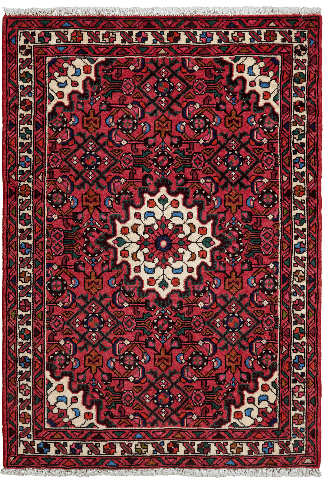 Hosseinabad — Hand-knotted, 102x146 cm, Red, 100% Virgin Wool | Main view