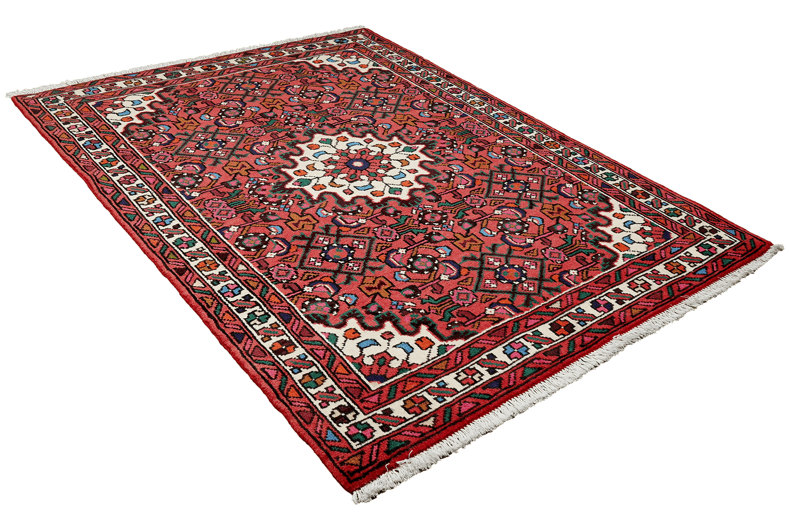 Hosseinabad — Hand-knotted, 102x146 cm, Red, 100% Virgin Wool | View 4