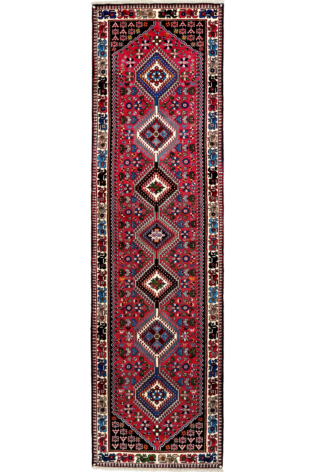 Yalameh — Hand-knotted, 85x304 cm, Red, 100% Virgin Wool | Main view