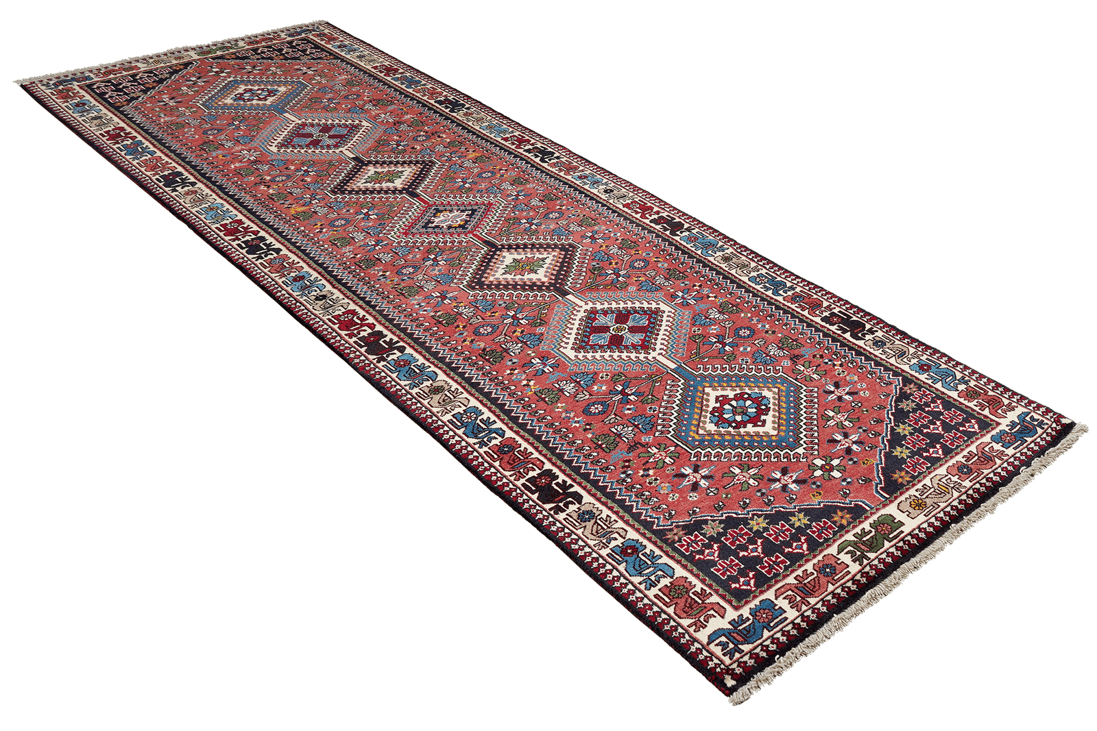 Yalameh — Hand-knotted, 85x304 cm, Red, 100% Virgin Wool | View 4