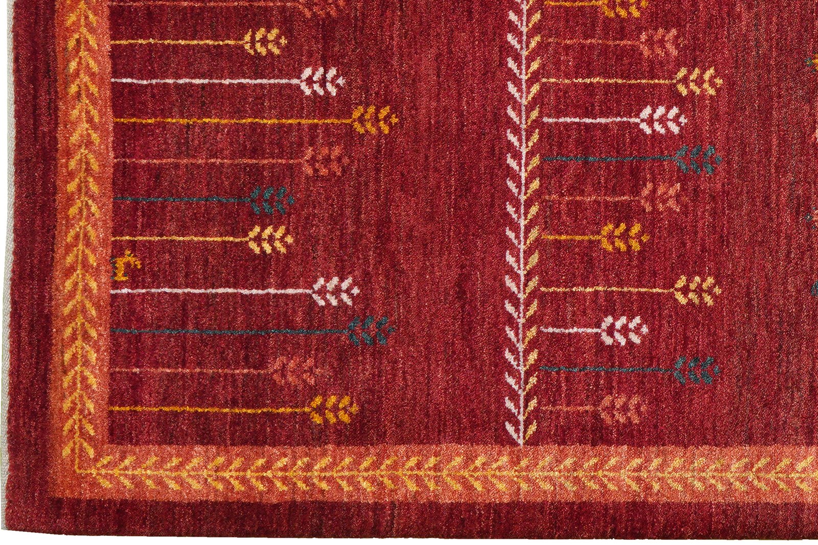 Rizbaf — Hand-knotted, 124x187 cm, Red, 100% Virgin Wool | View 3
