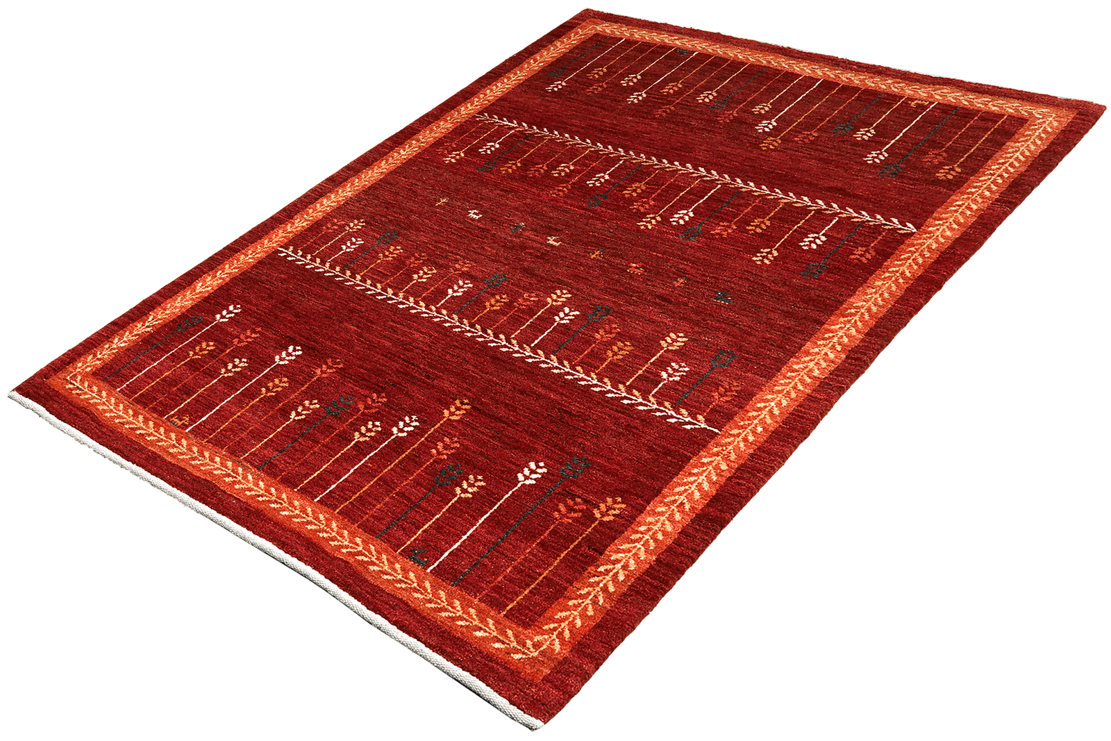 Rizbaf — Hand-knotted, 124x187 cm, Red, 100% Virgin Wool | View 5