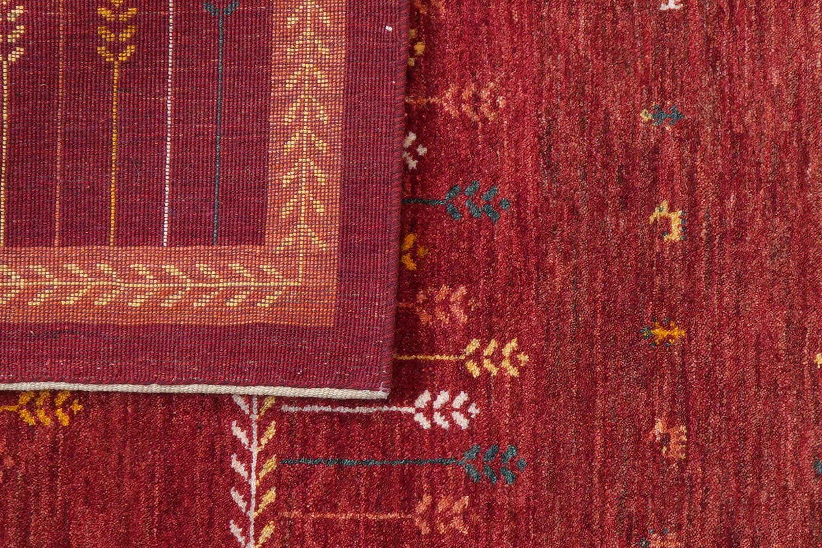 Rizbaf — Hand-knotted, 124x187 cm, Red, 100% Virgin Wool | View 7