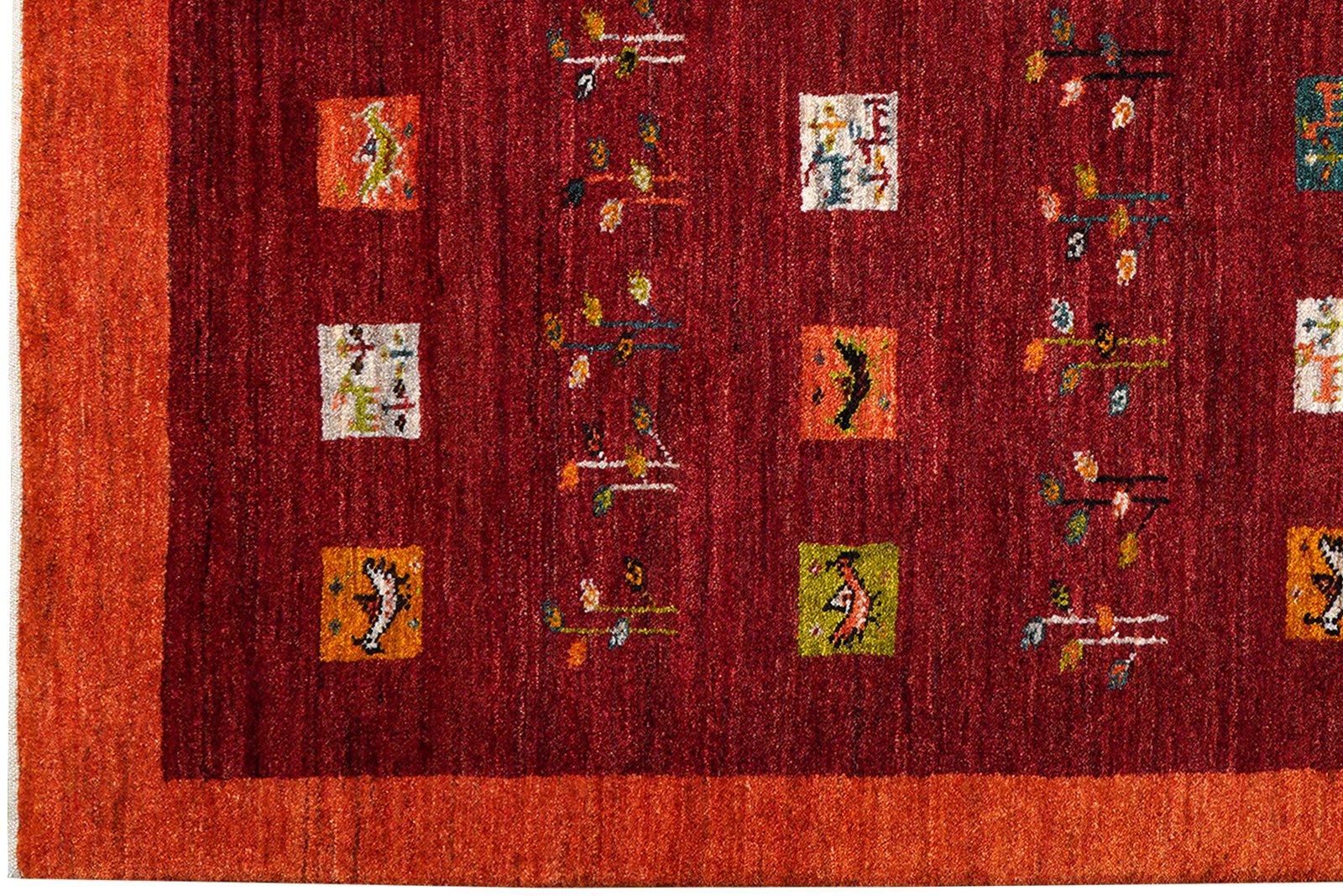 Rizbaf — Hand-knotted, 146x201 cm, Red, 100% Virgin Wool | View 3
