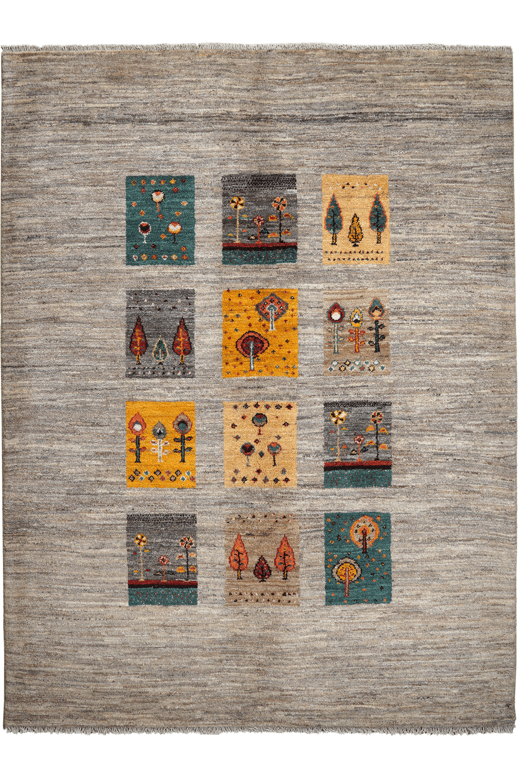 Rizbaf — Hand-knotted, 158x211 cm, Beige, 100% Virgin Wool | Main view