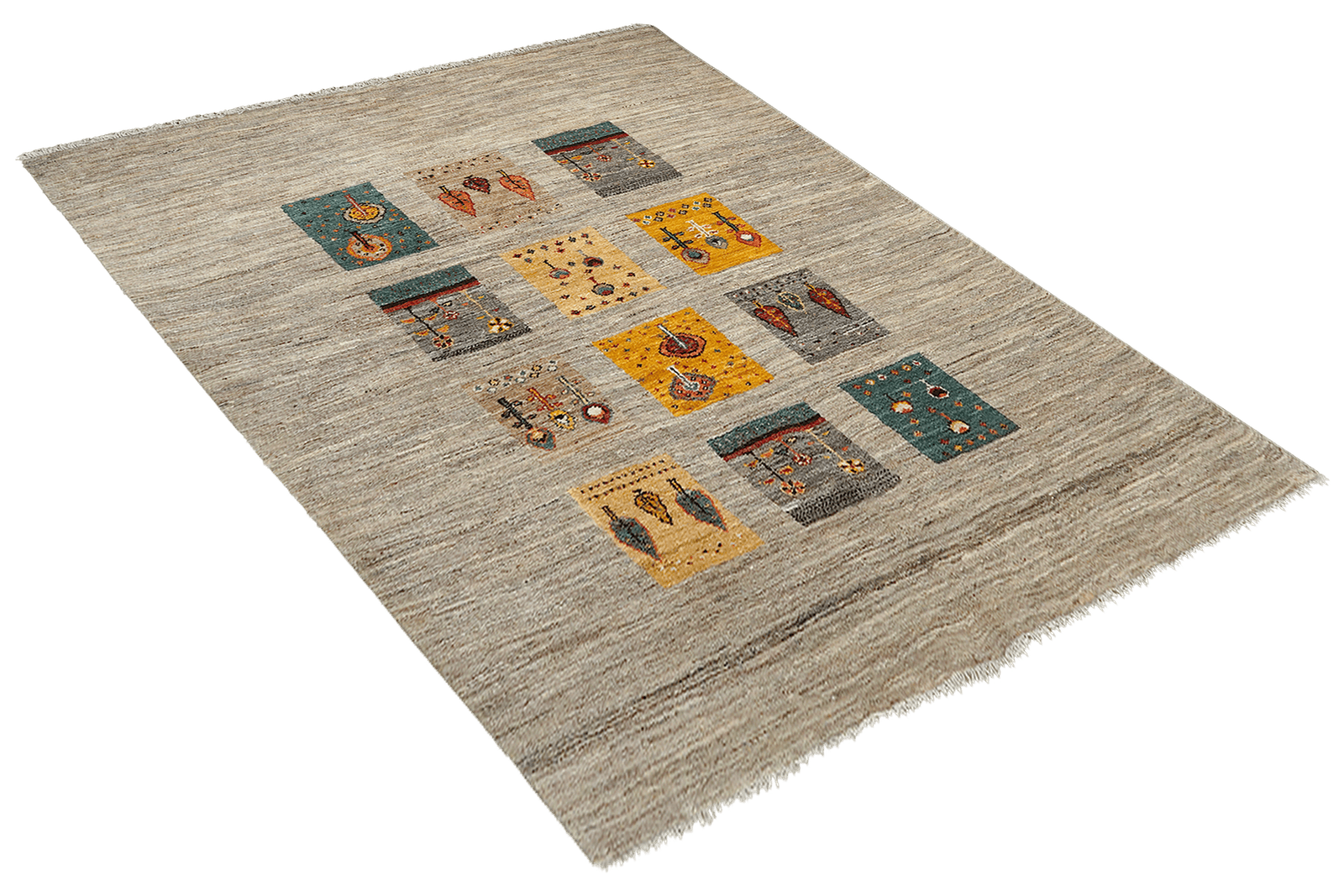 Rizbaf — Hand-knotted, 158x211 cm, Beige, 100% Virgin Wool | View 4